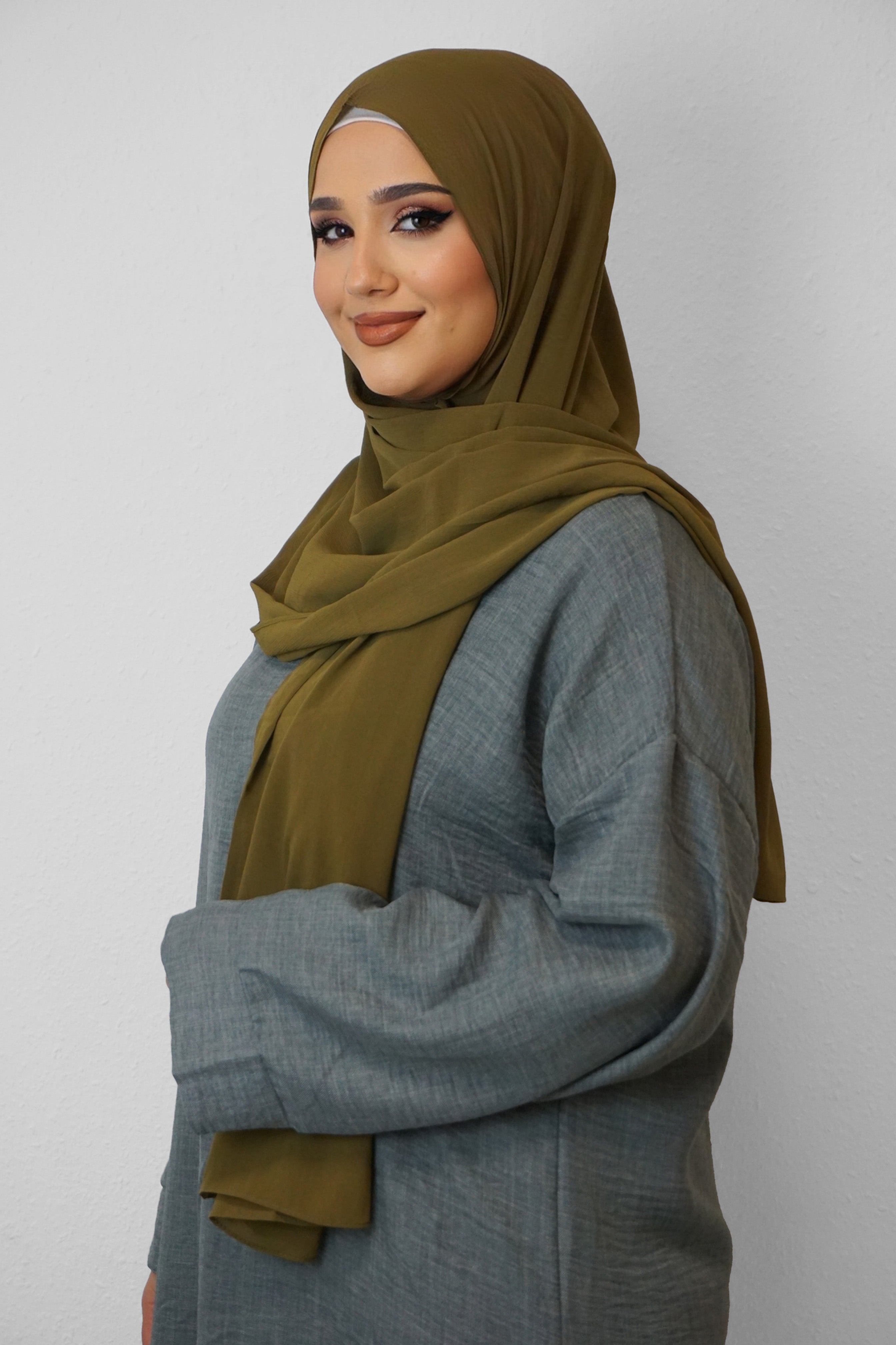Crinkle Premium Chiffon Hijab Oliv