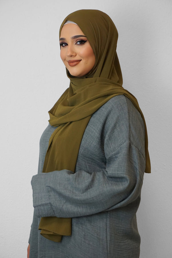 Crinkle Premium Chiffon Hijab Oliv