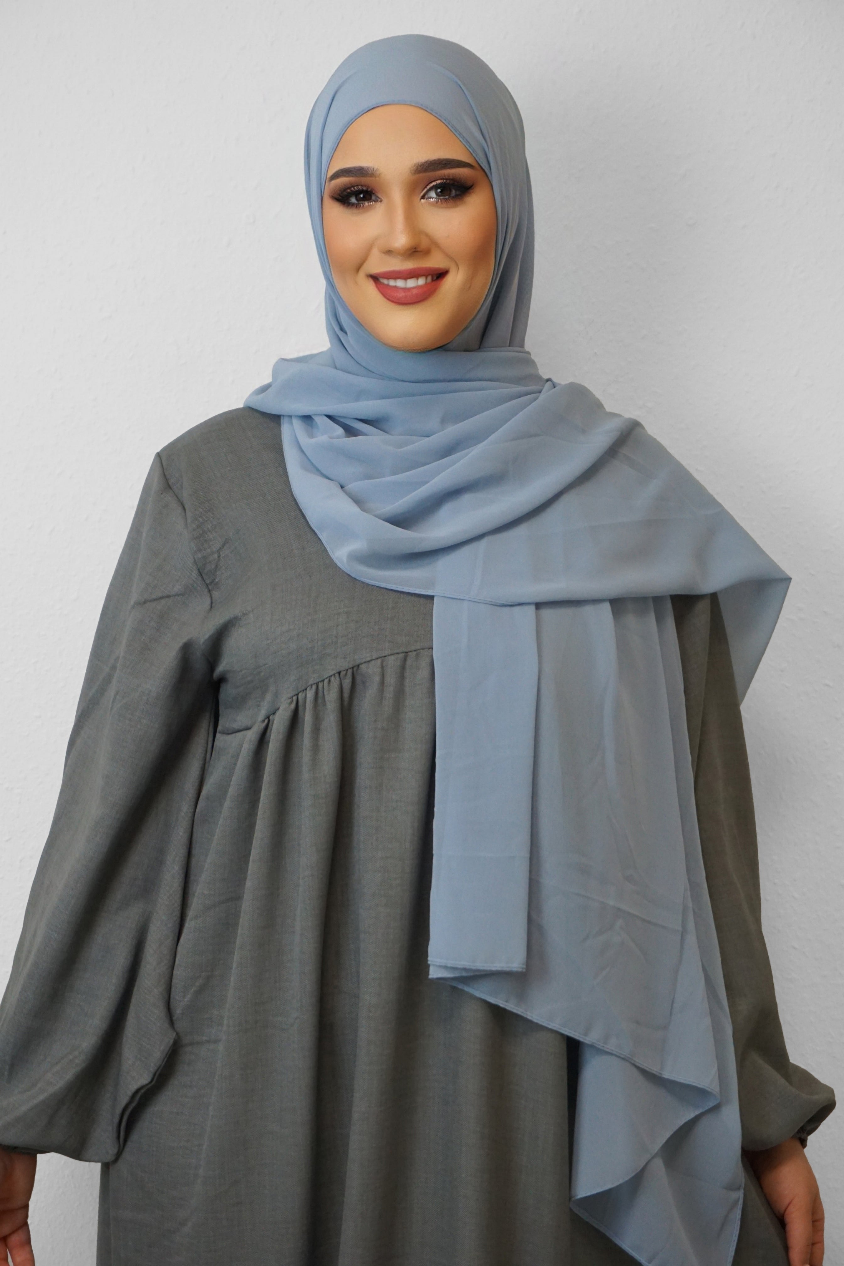 Chiffon XL Hijab Jeansblau