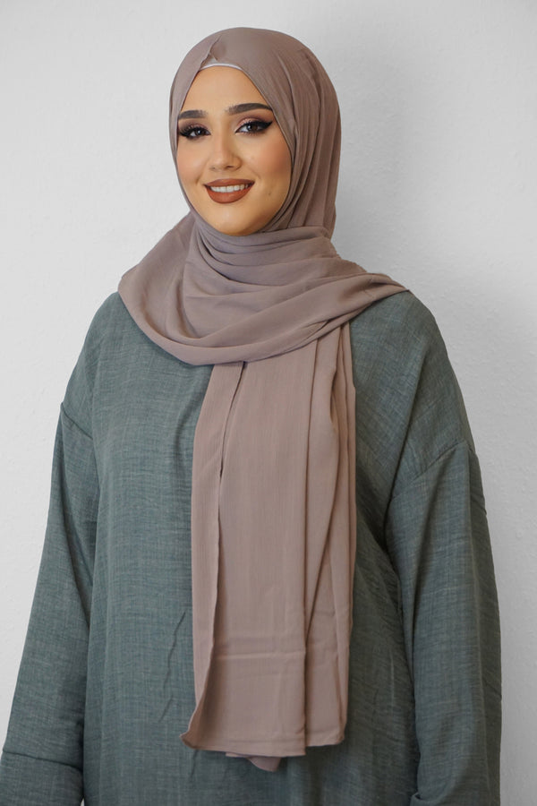 Crinkle Premium Chiffon Hijab Taupe