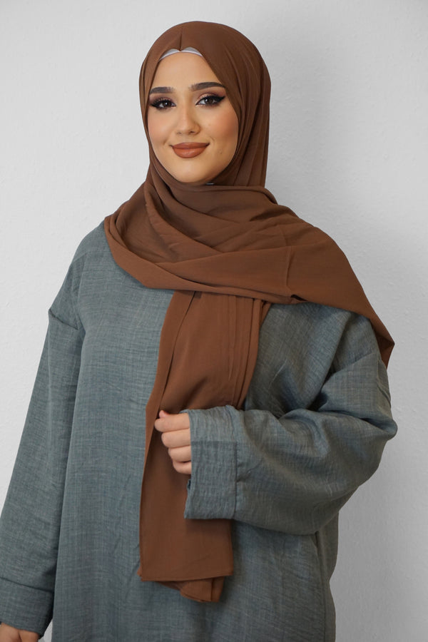 Crinkle Premium Chiffon Hijab Karamell