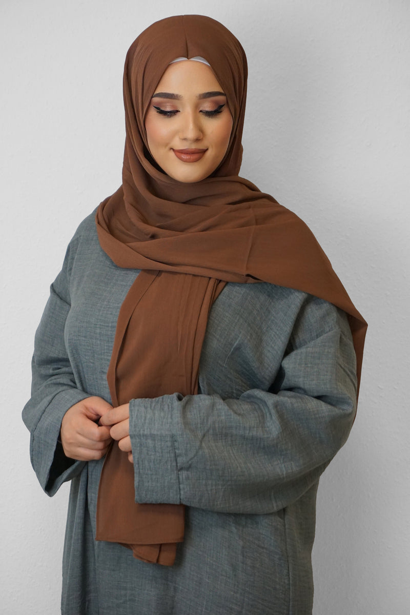 Crinkle Premium Chiffon Hijab Karamell