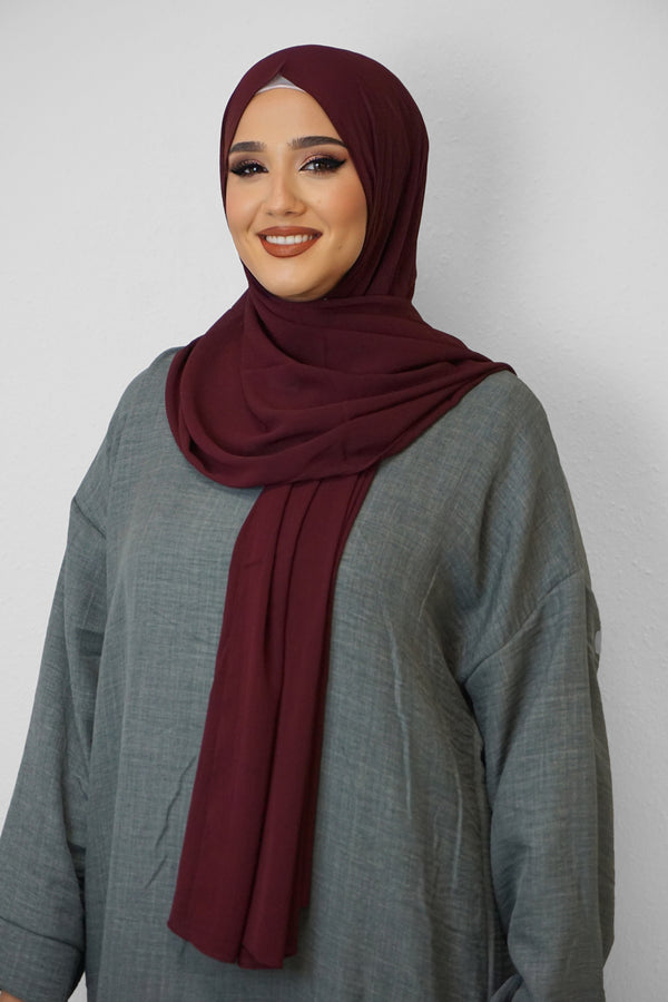 Crinkle Premium Chiffon Hijab Bordeaux