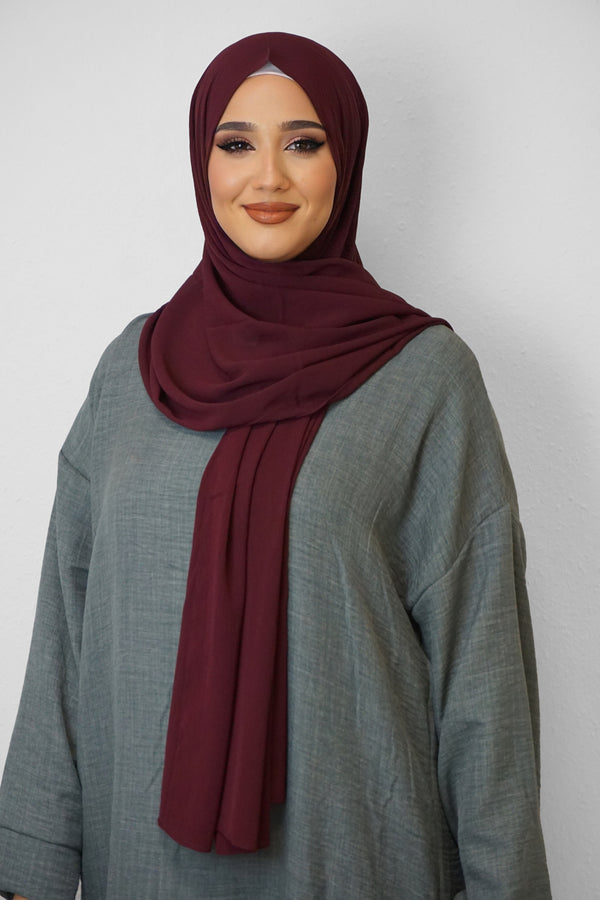 Crinkle Premium Chiffon Hijab Bordeaux