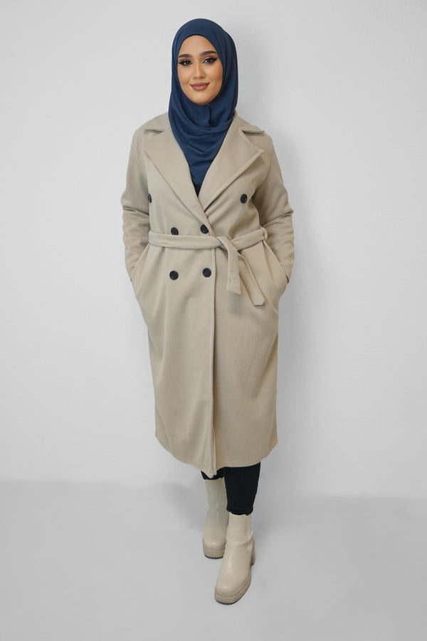 Maxi-Mantel Delara Beige