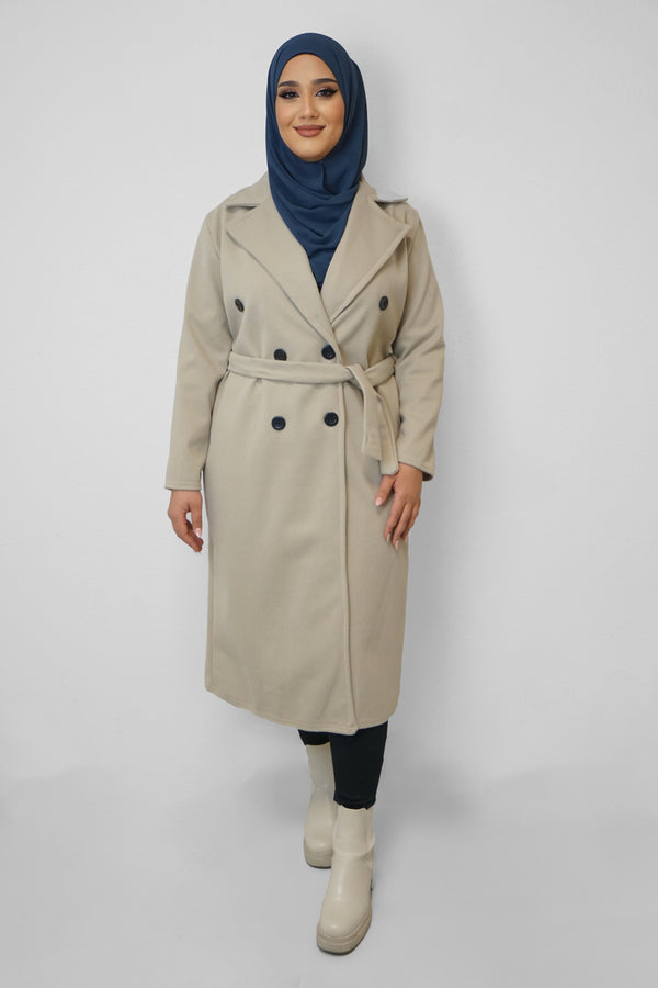 Maxi-Mantel Delara Beige