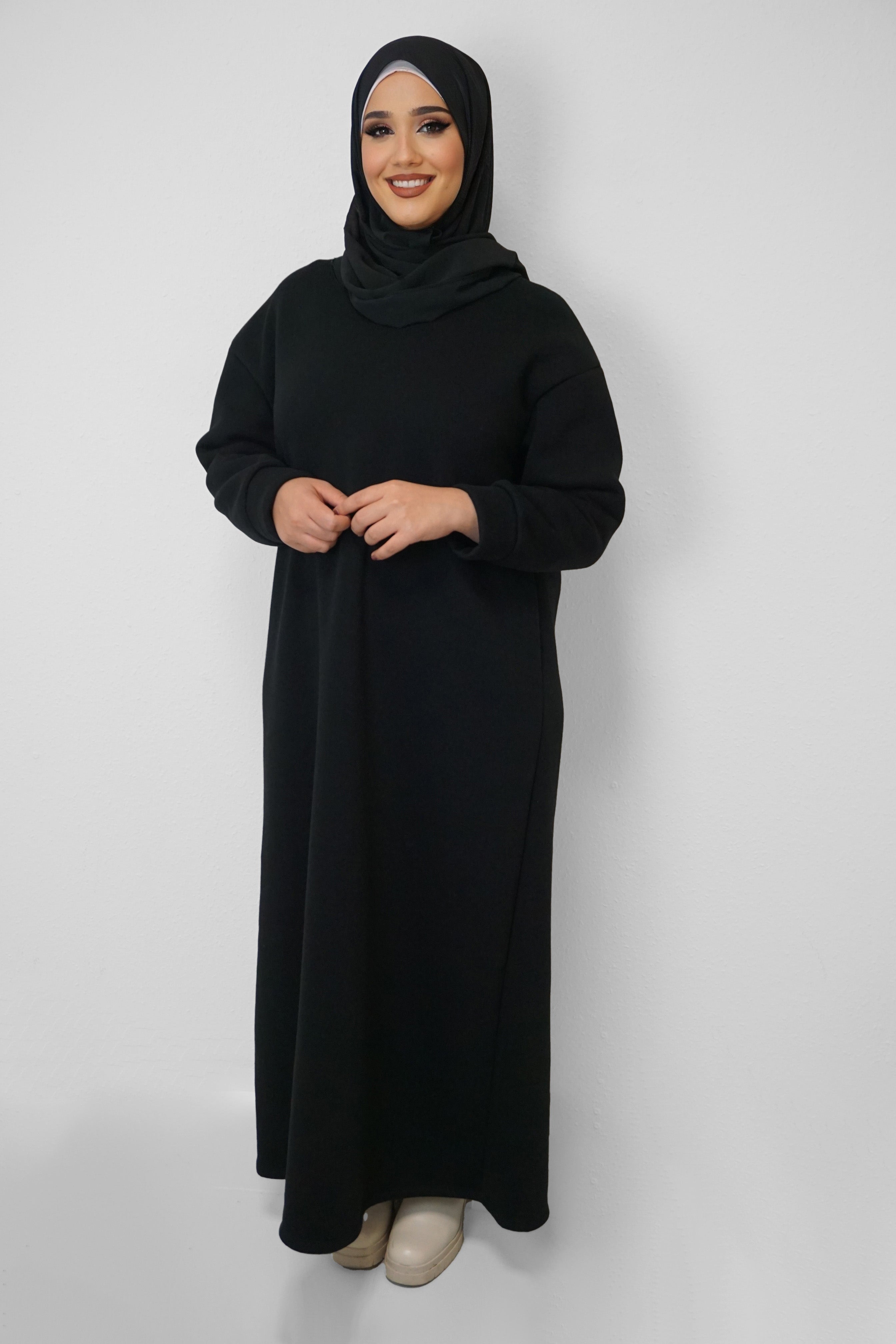 Hoodie-Kleid Maliha Schwarz