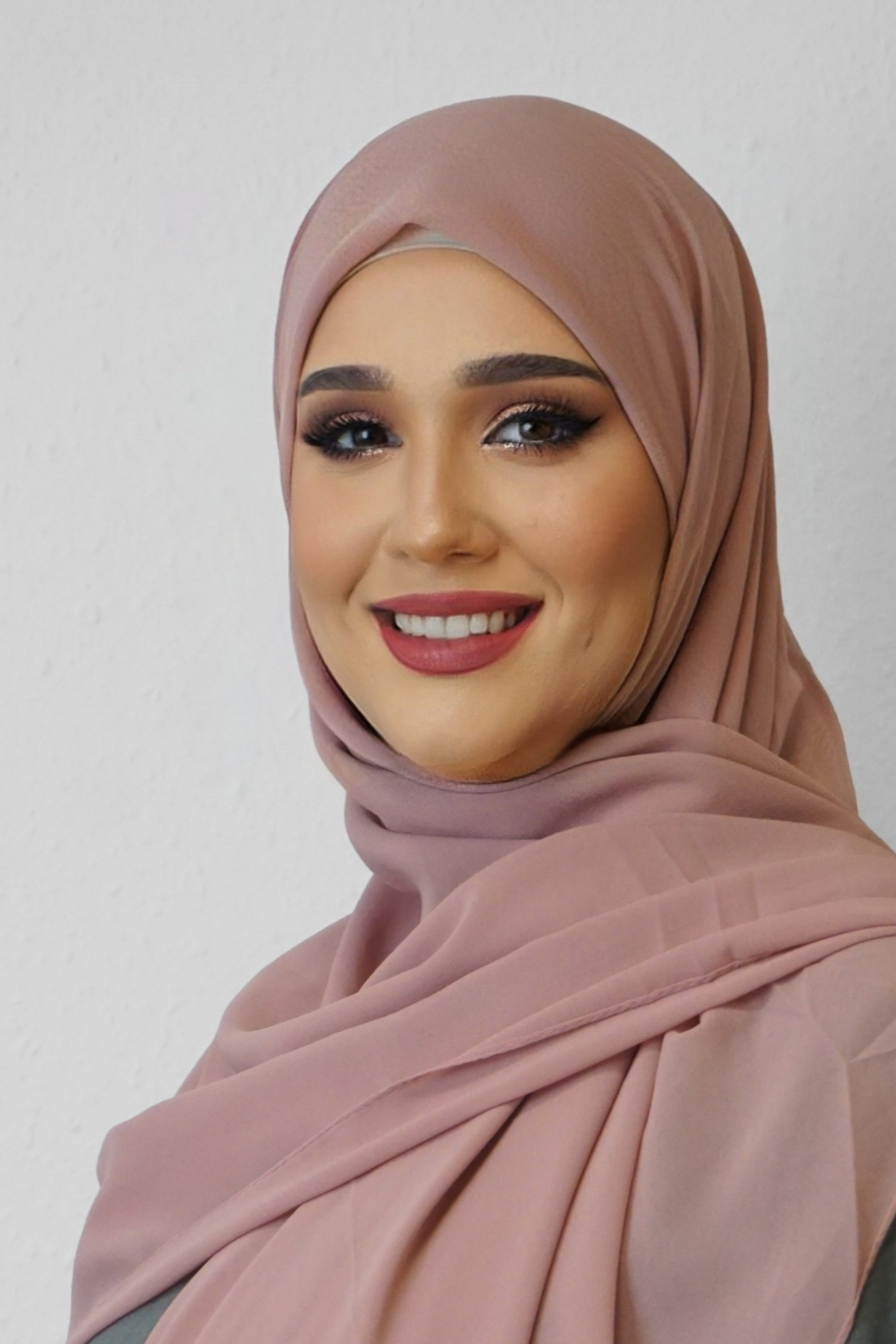 XL Chiffon Quadrat Hijab Lachsrosa