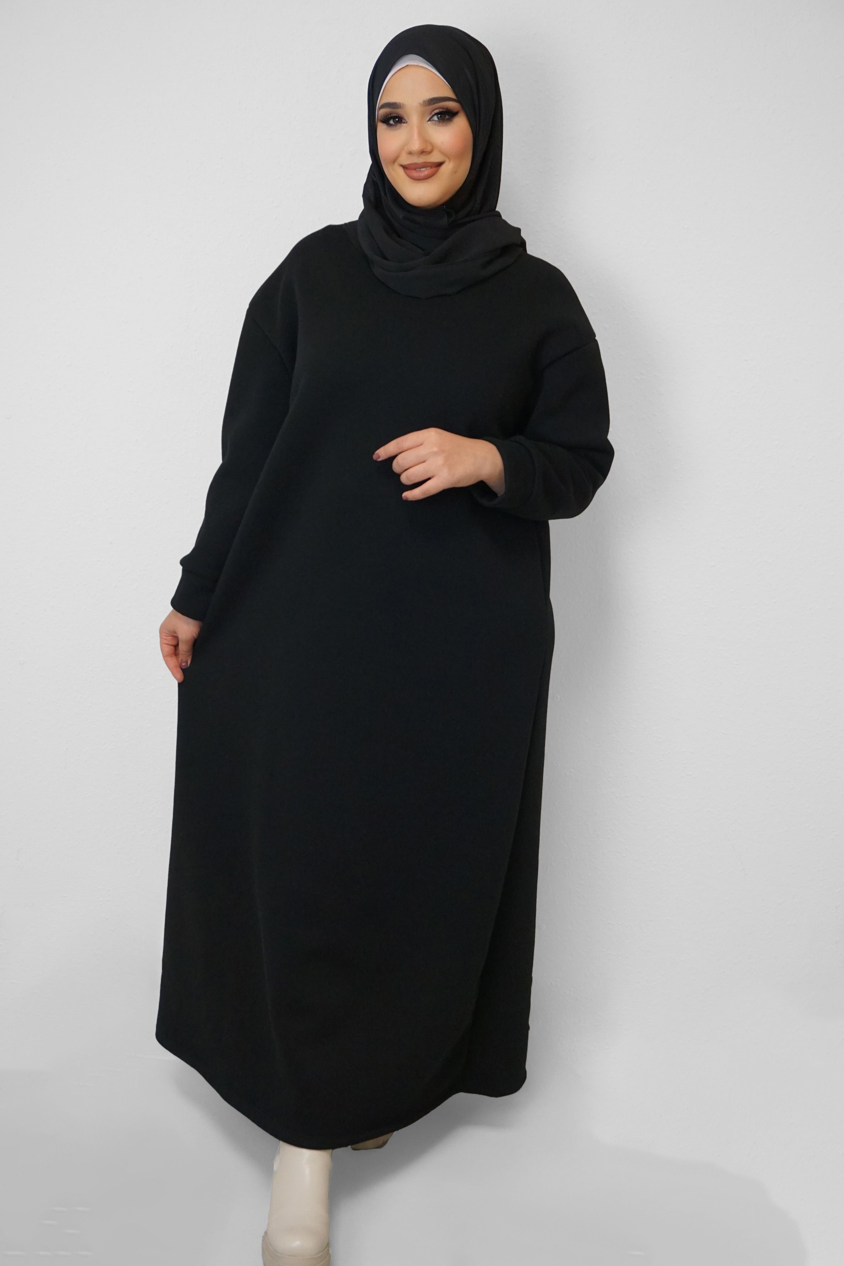 Hoodie-Kleid Maliha Schwarz