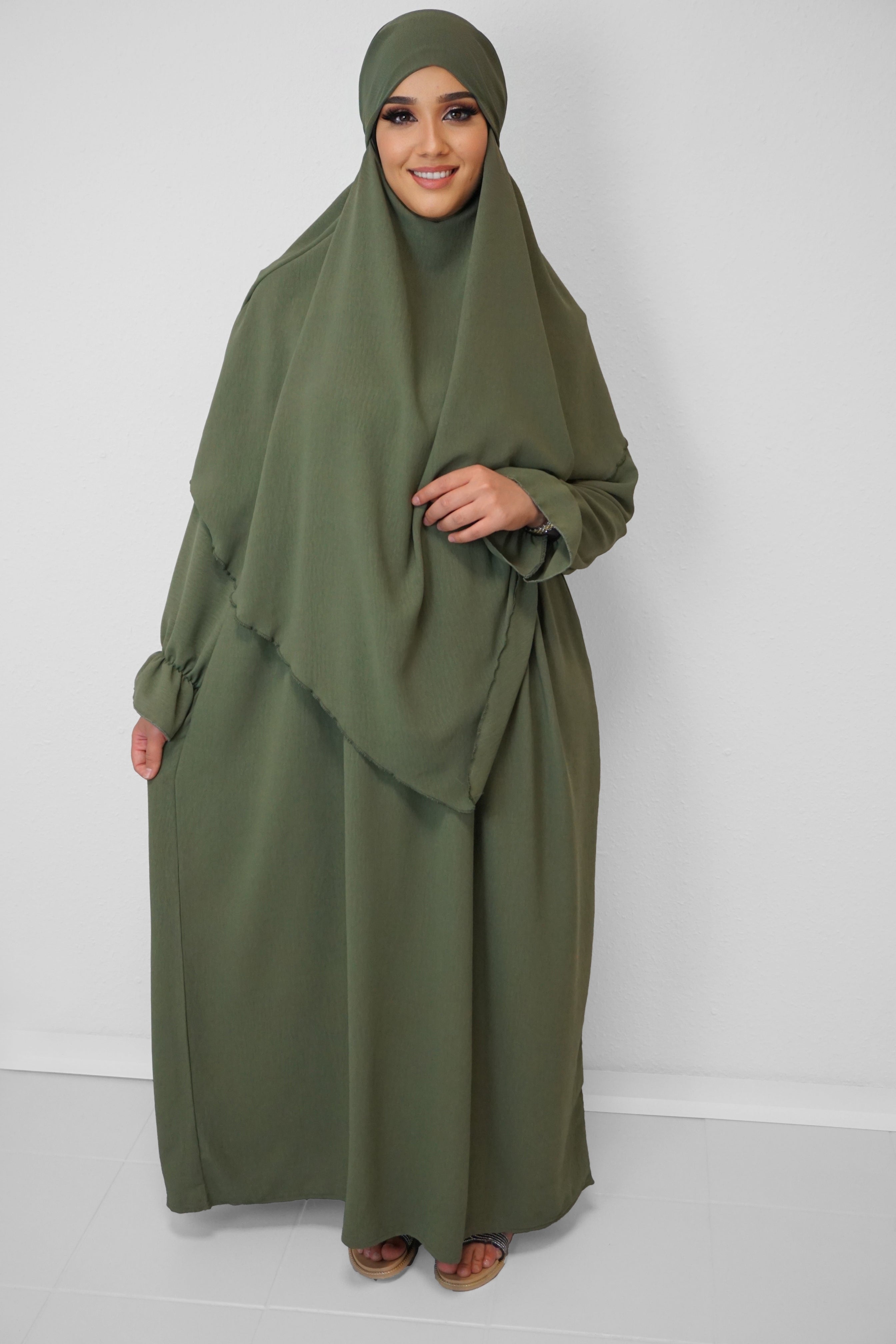 Jazz Khimar-Abaya Oliv