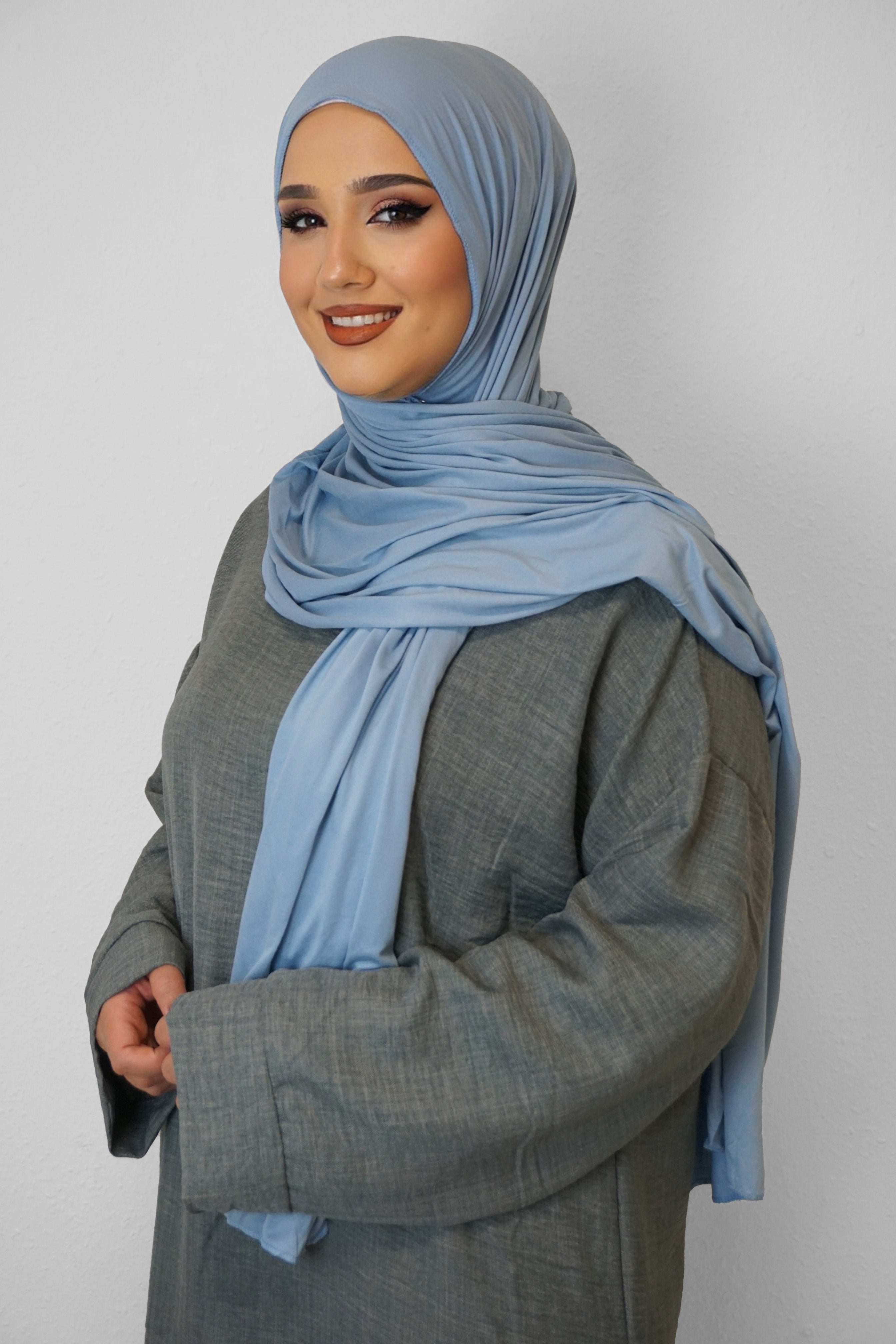 Jersey XL Hijab Himmelblau
