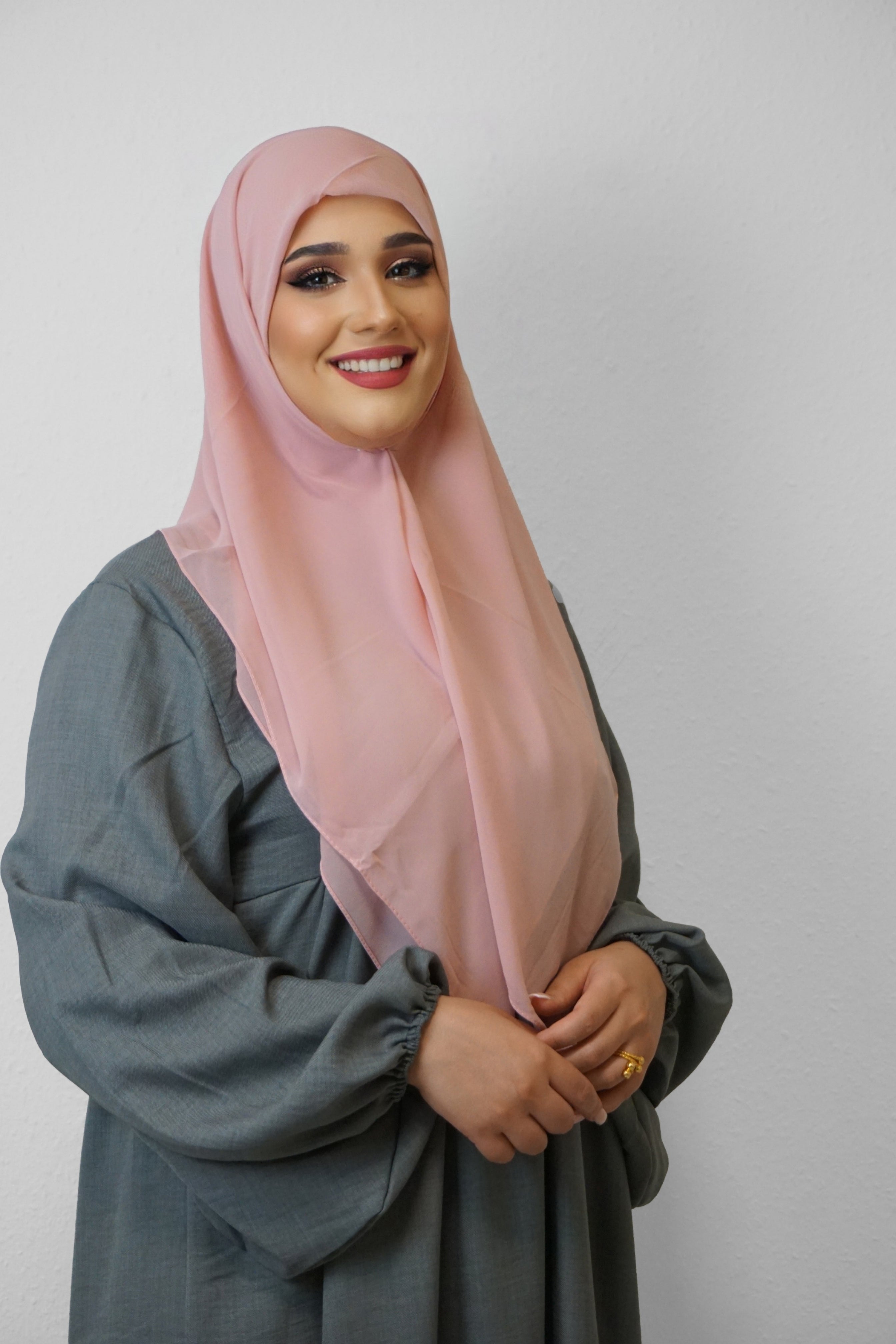 Chiffon Quadrat Hijab Light-Pink