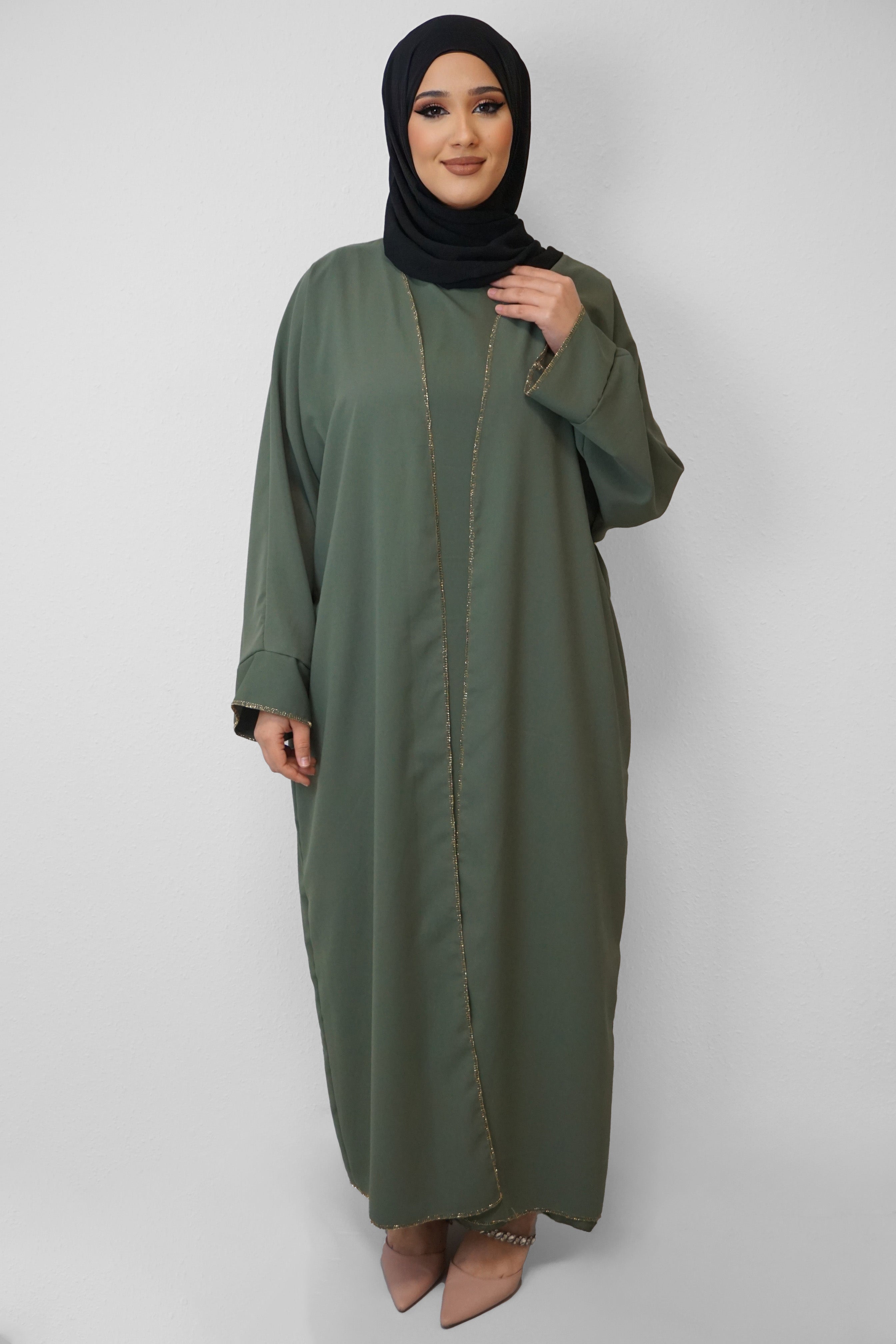 Zwei-Teiler Abaya Saddaya Grün