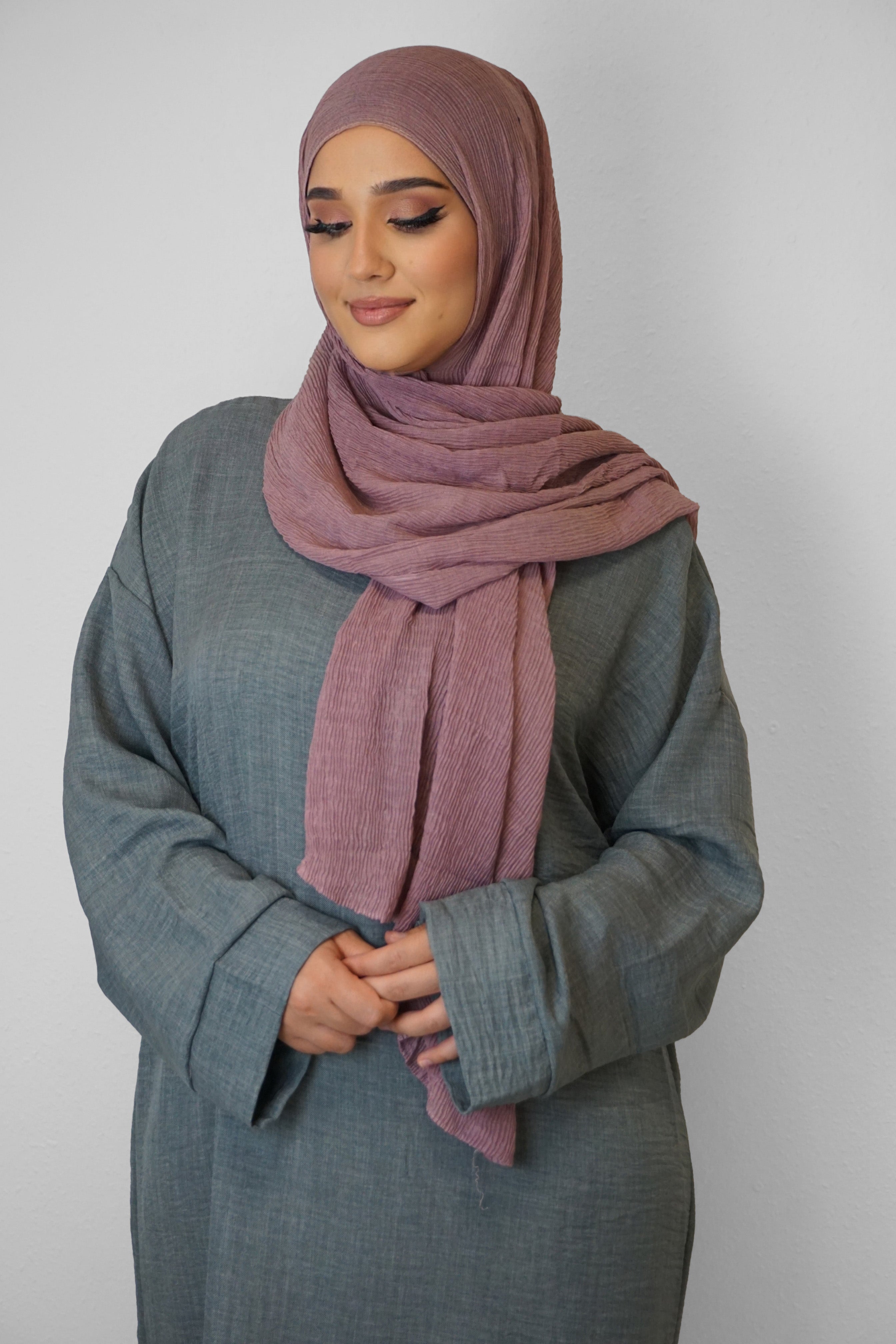 Baumwolle Crinkle-Hijab Darkblush