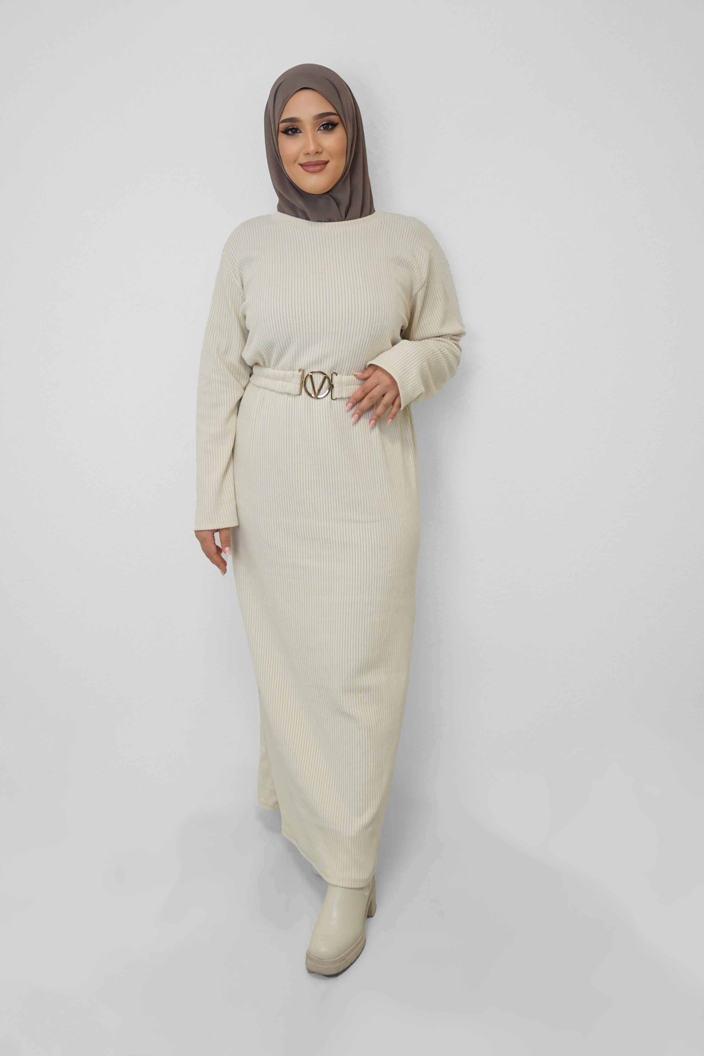 Cord Kleid Golnaz Beige