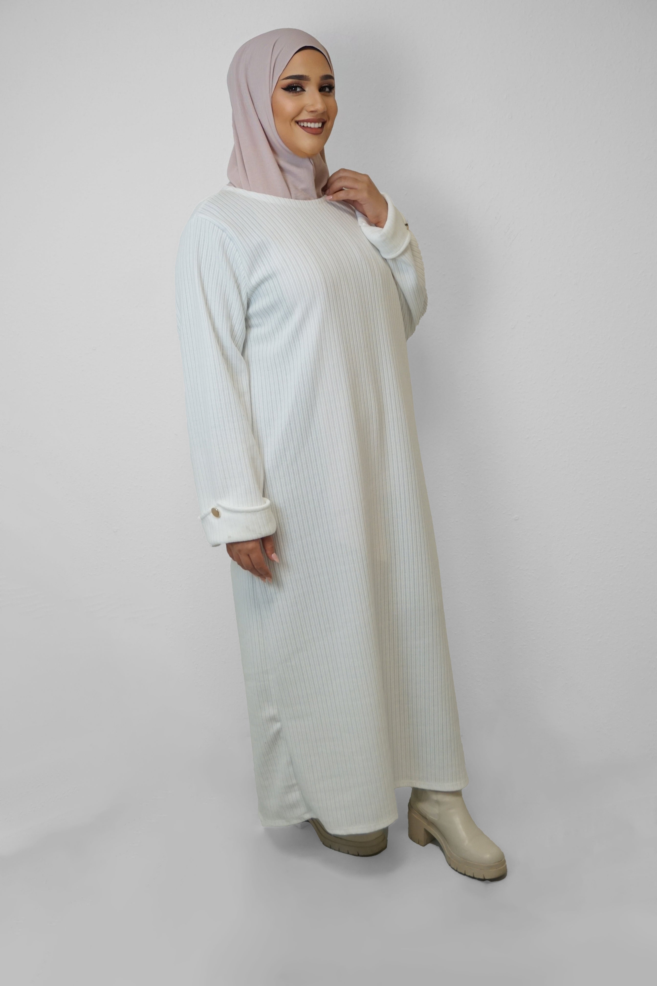 Cord Kleid Nada Weiss