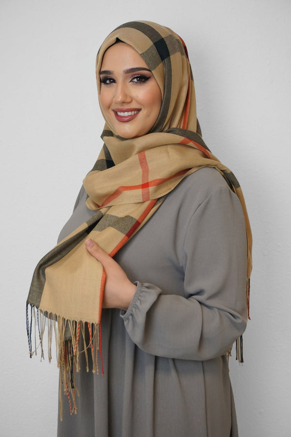 Baumwolle Hijab Aziza Beige