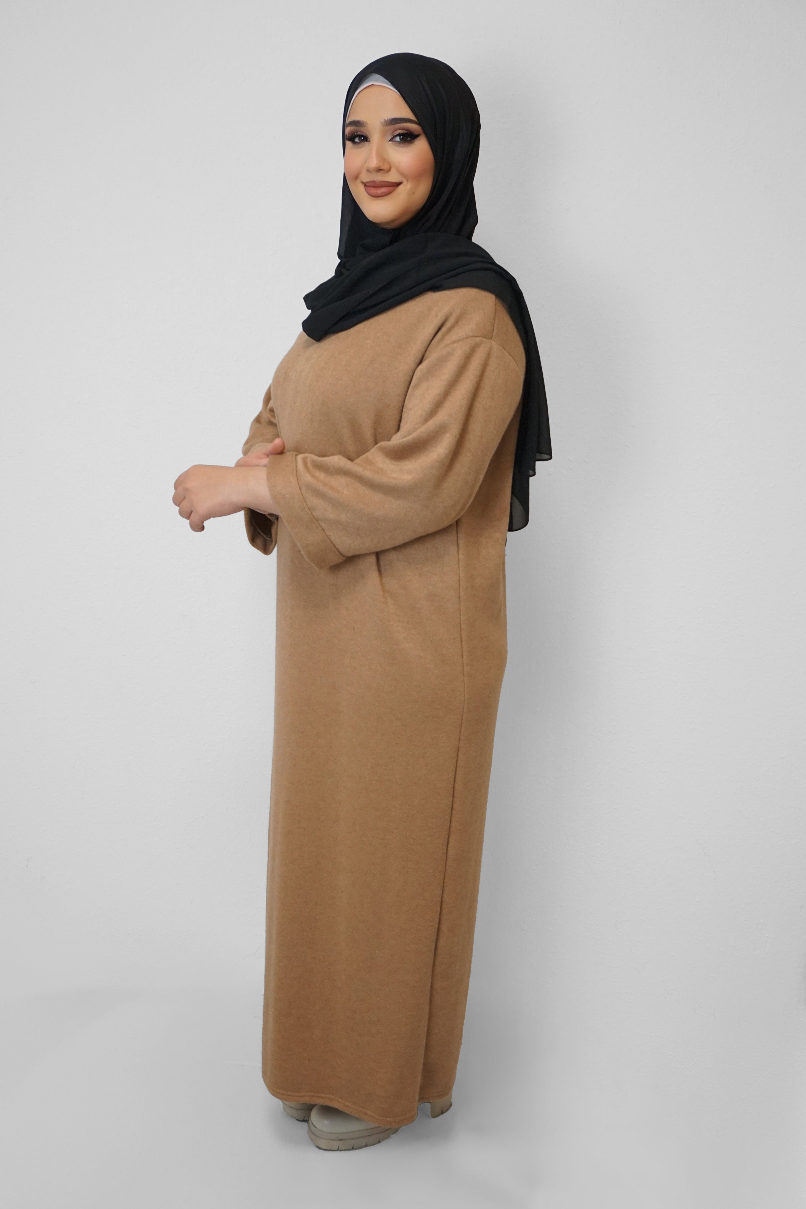 Maxi Strick-Kleid Nour Camel