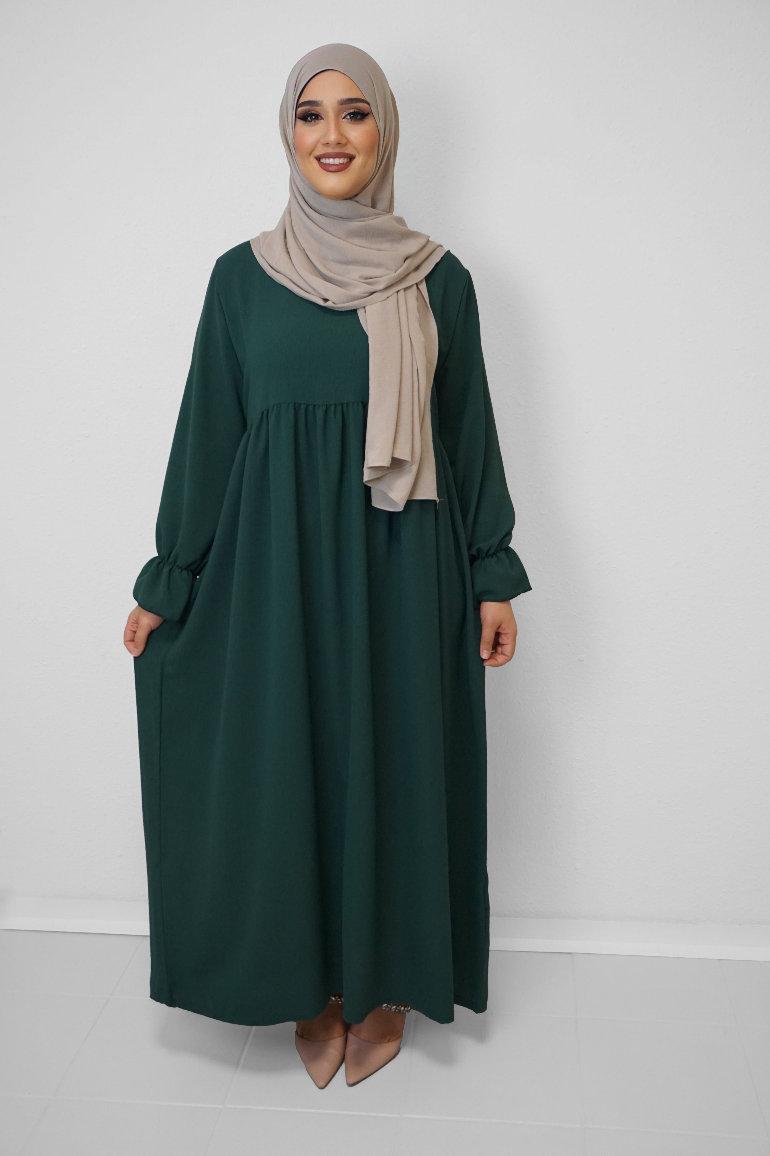 Jazz-Abaya Amna Dunkelgrün