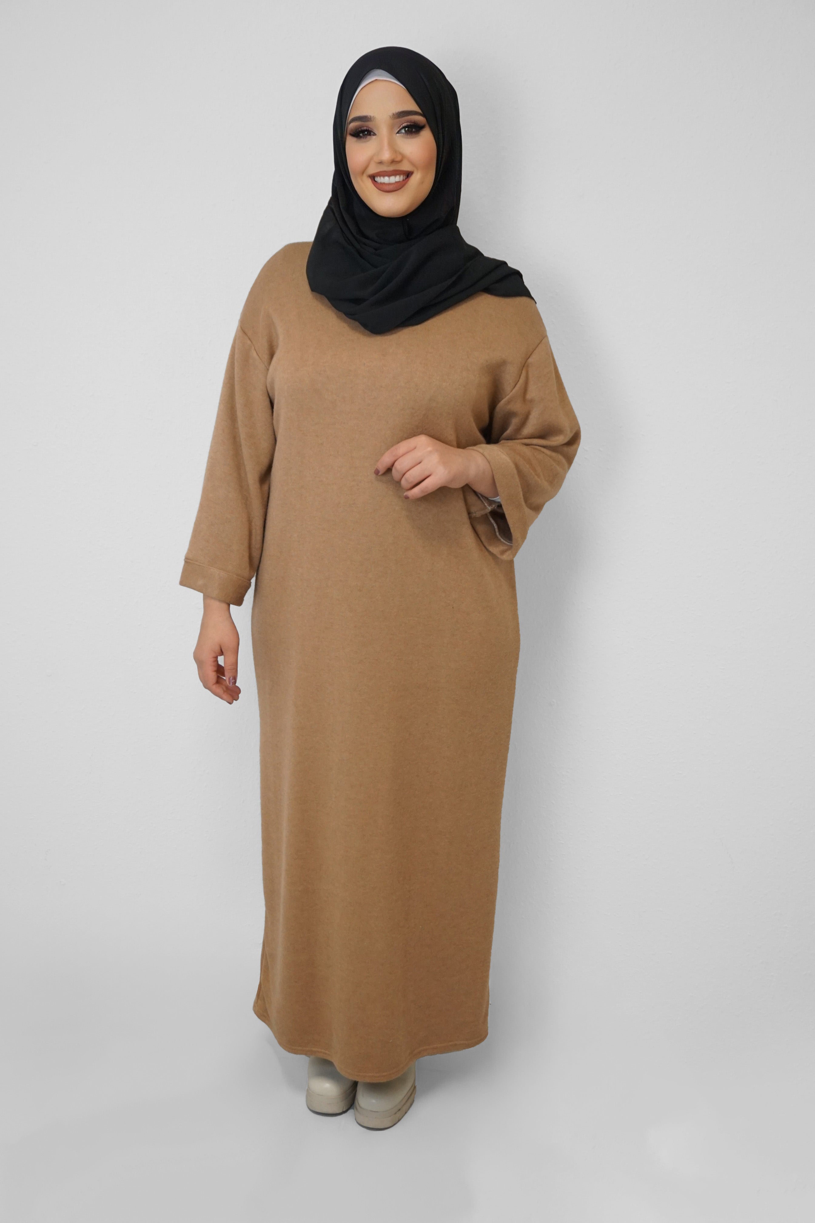 Maxi Strick-Kleid Nour Camel