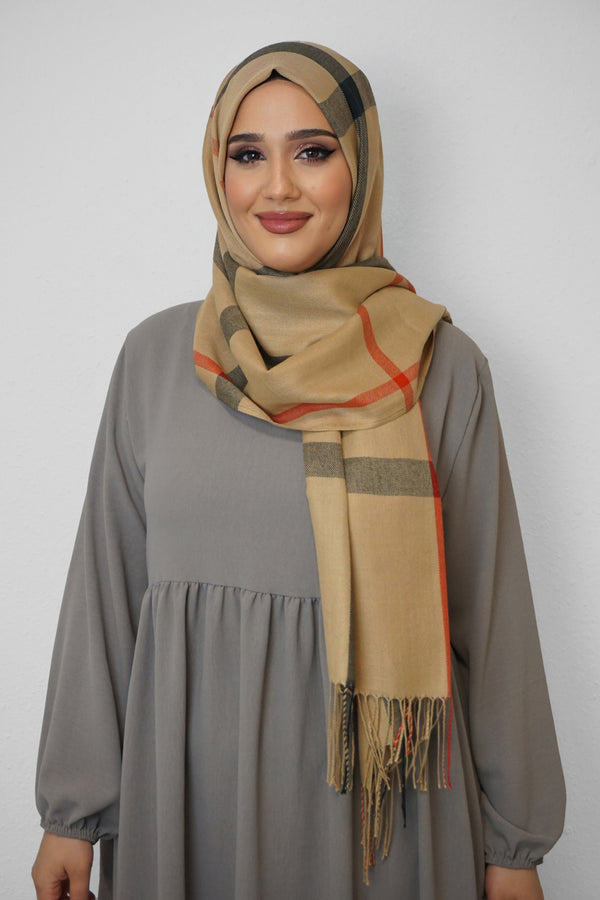 Baumwolle Hijab Aziza Beige