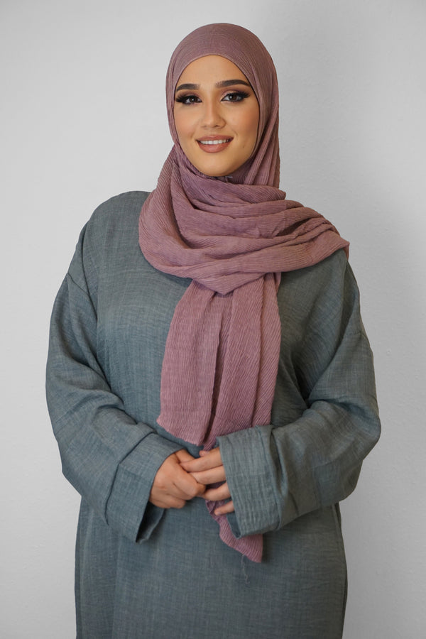 Baumwolle Crinkle-Hijab Darkblush