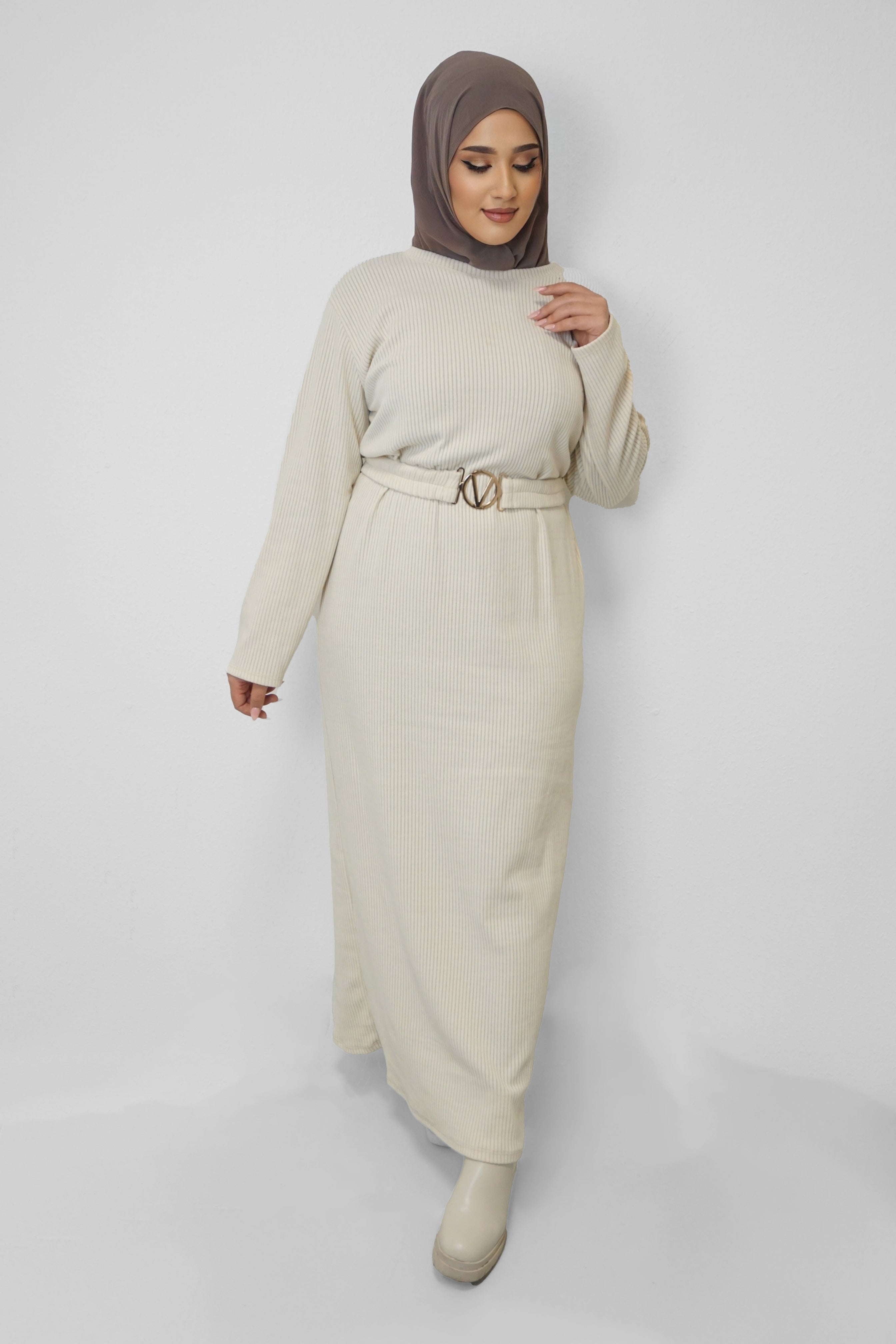 Cord Kleid Golnaz Beige