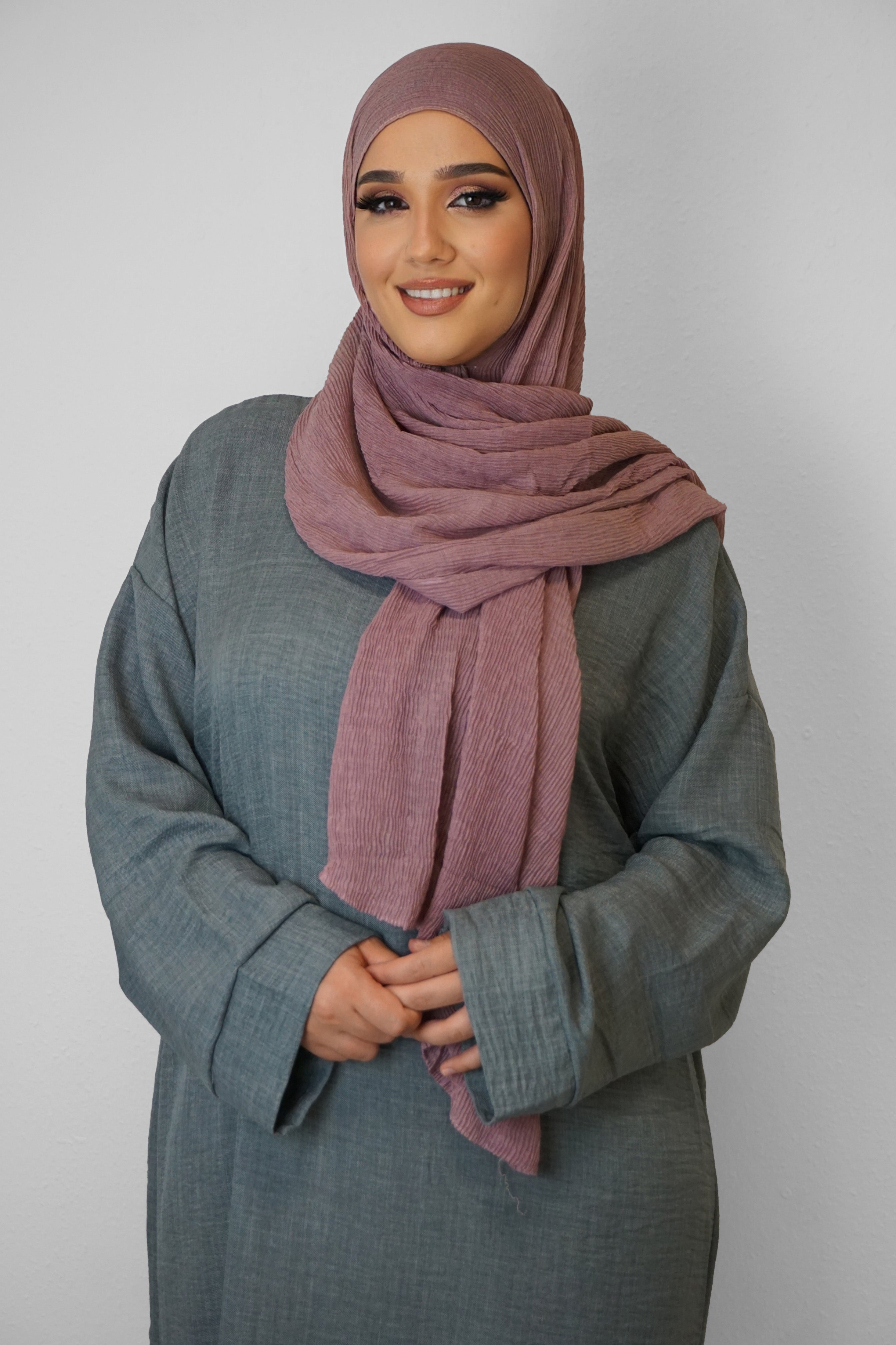 Baumwolle Crinkle-Hijab Darkblush