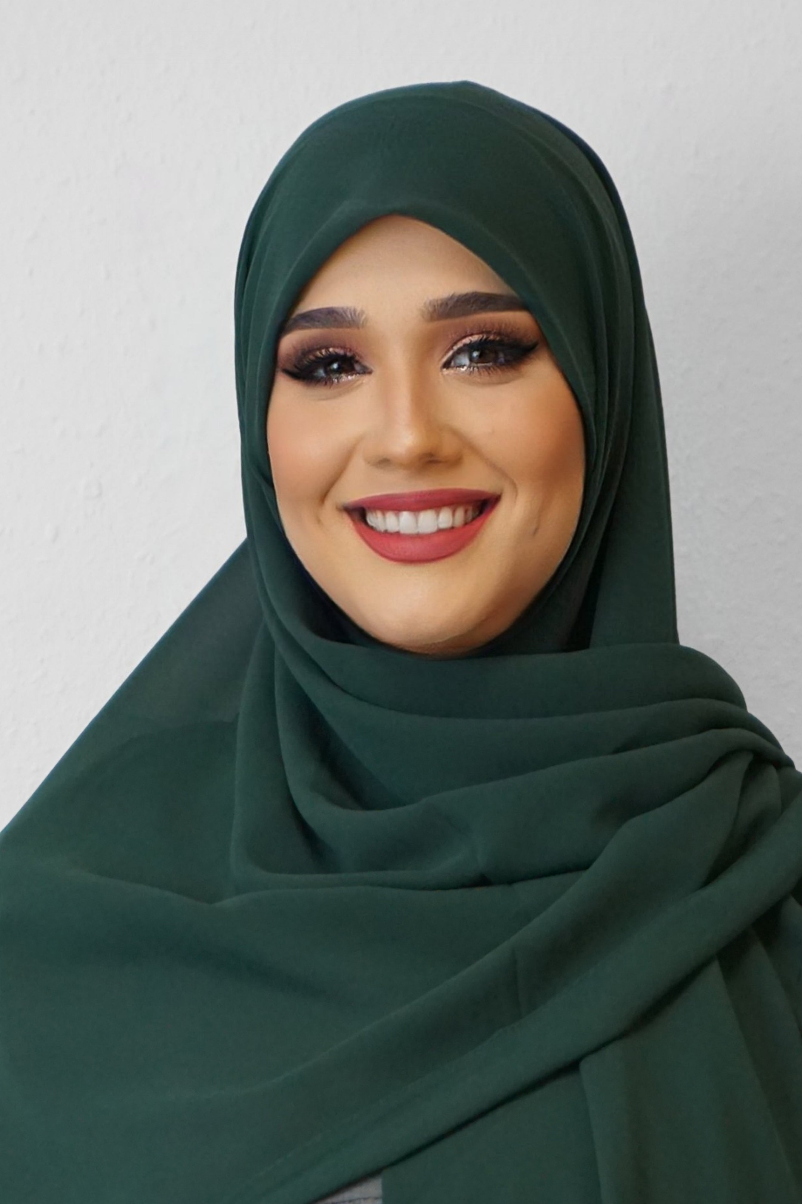 XL Chiffon Quadrat Hijab Smaragdgrün