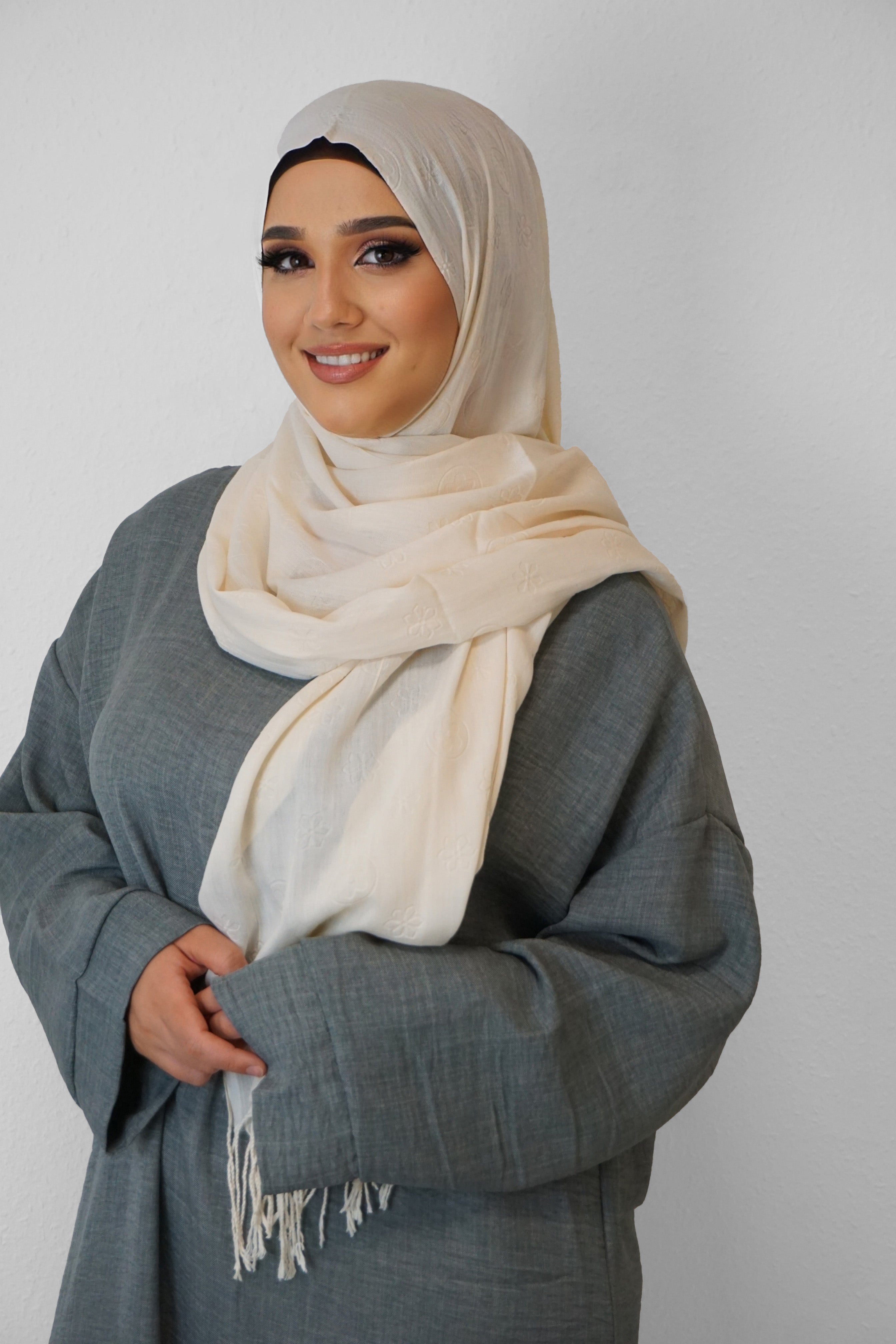 Baumwolle Hijab Zuhur Beige