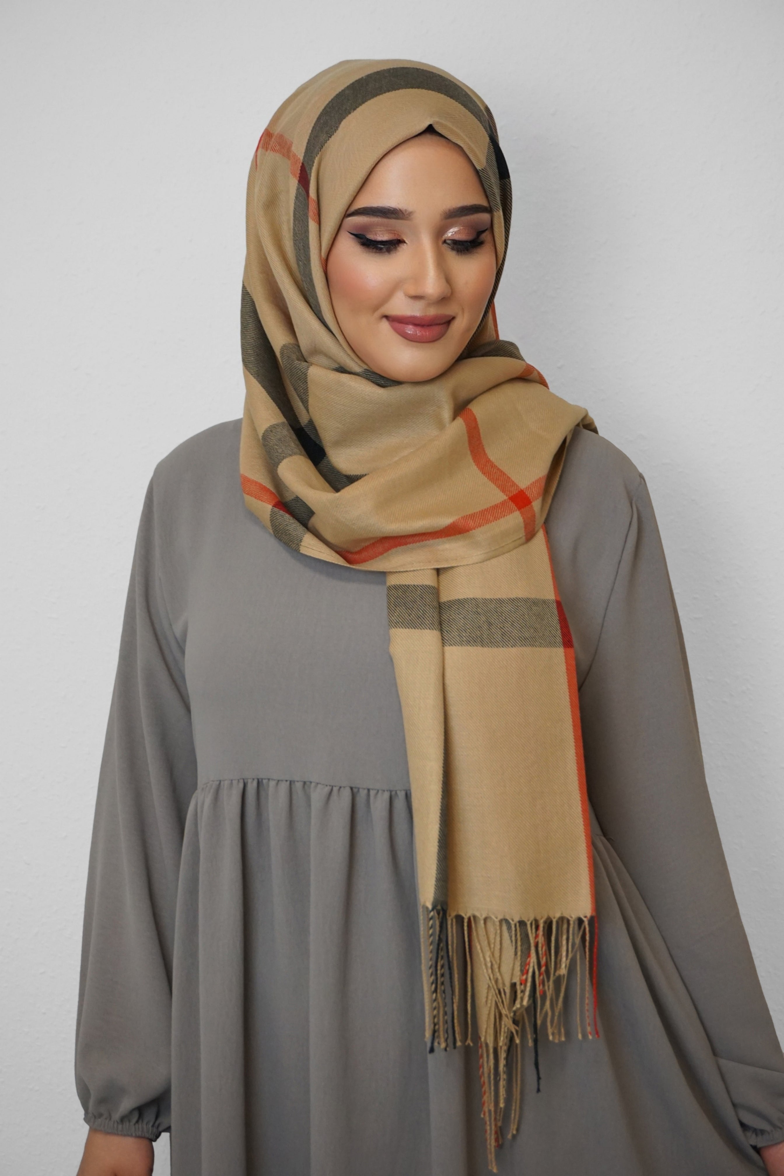 Baumwolle Hijab Aziza Beige