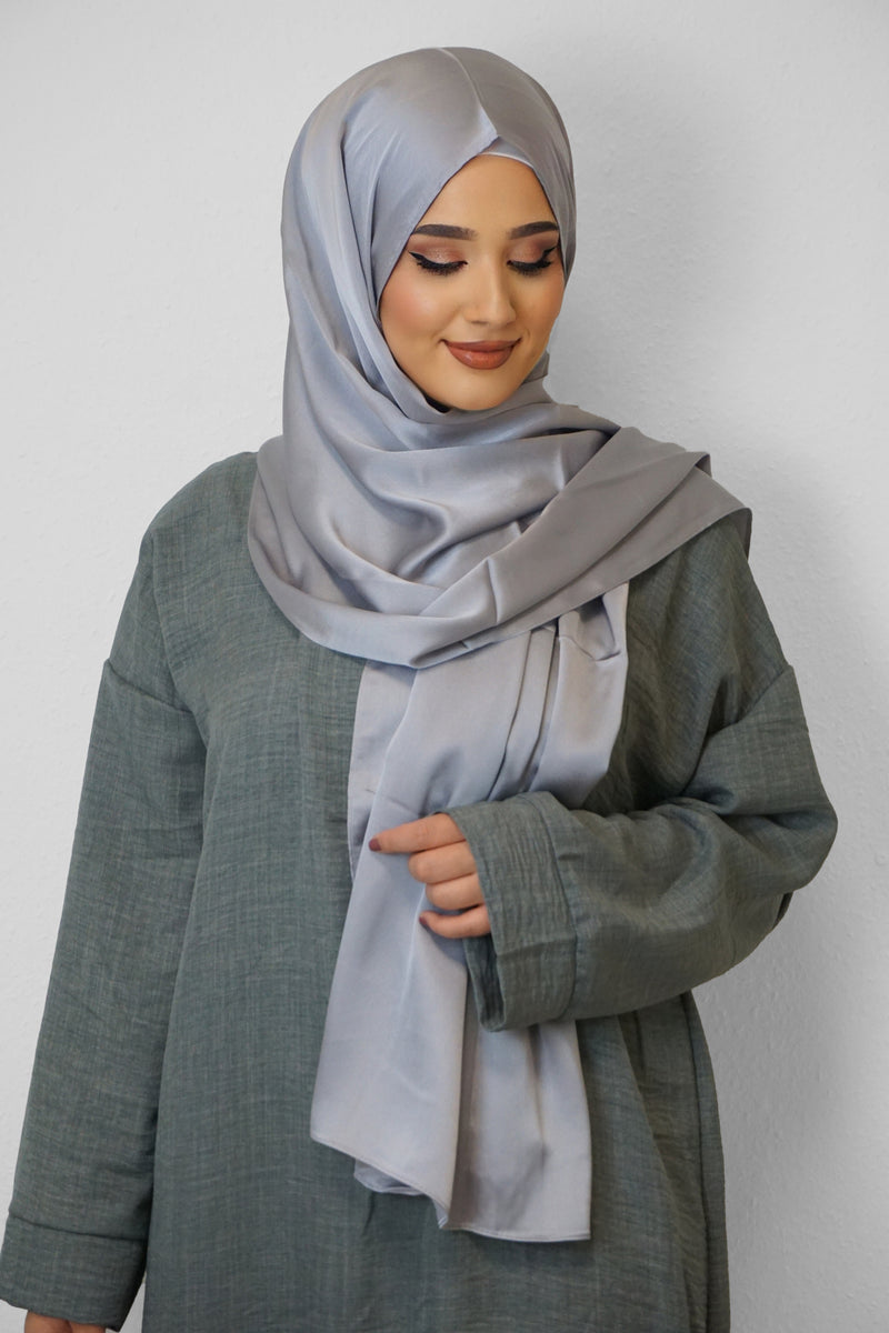 Satin Classic Hijab Grau