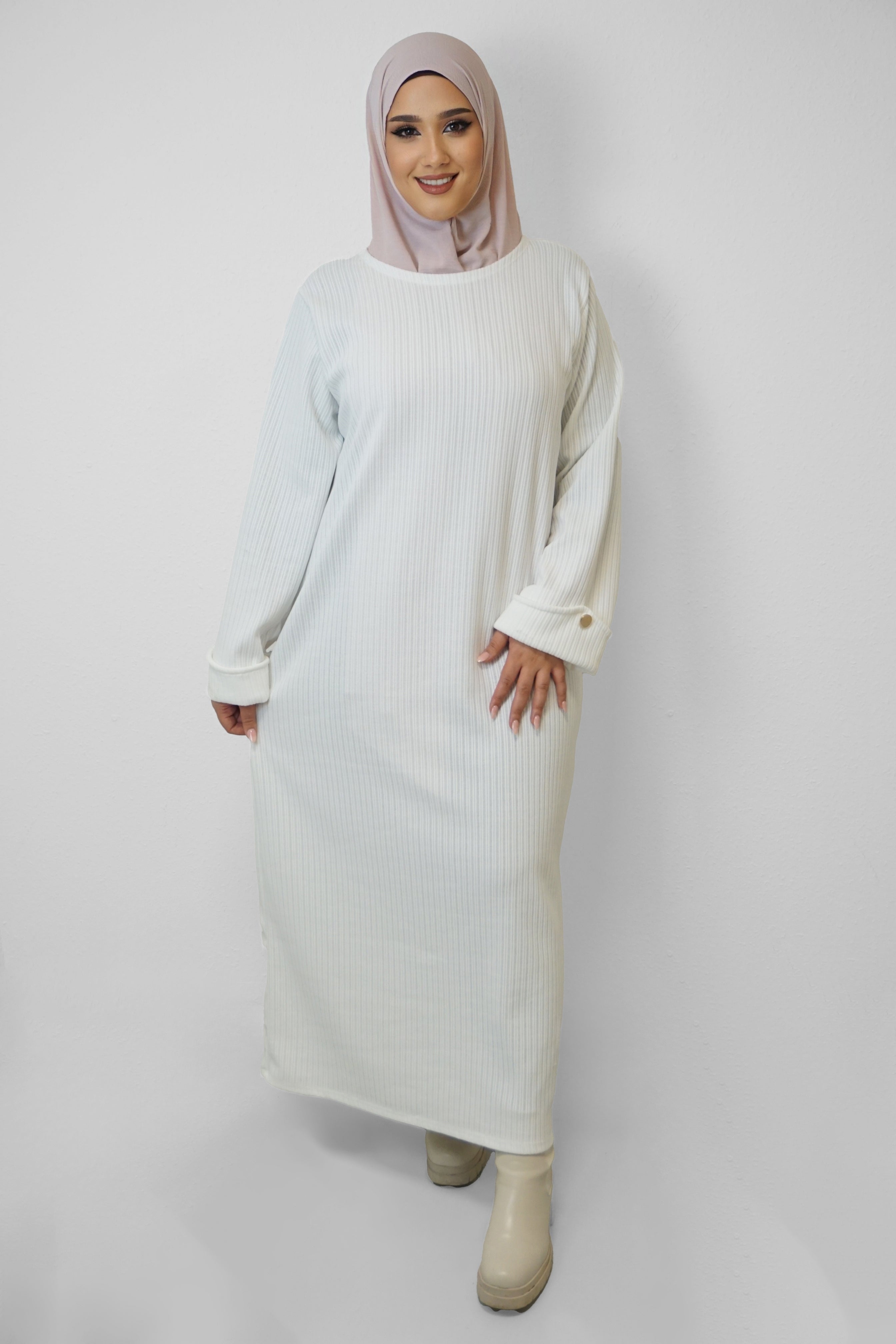 Cord Kleid Nada Weiss