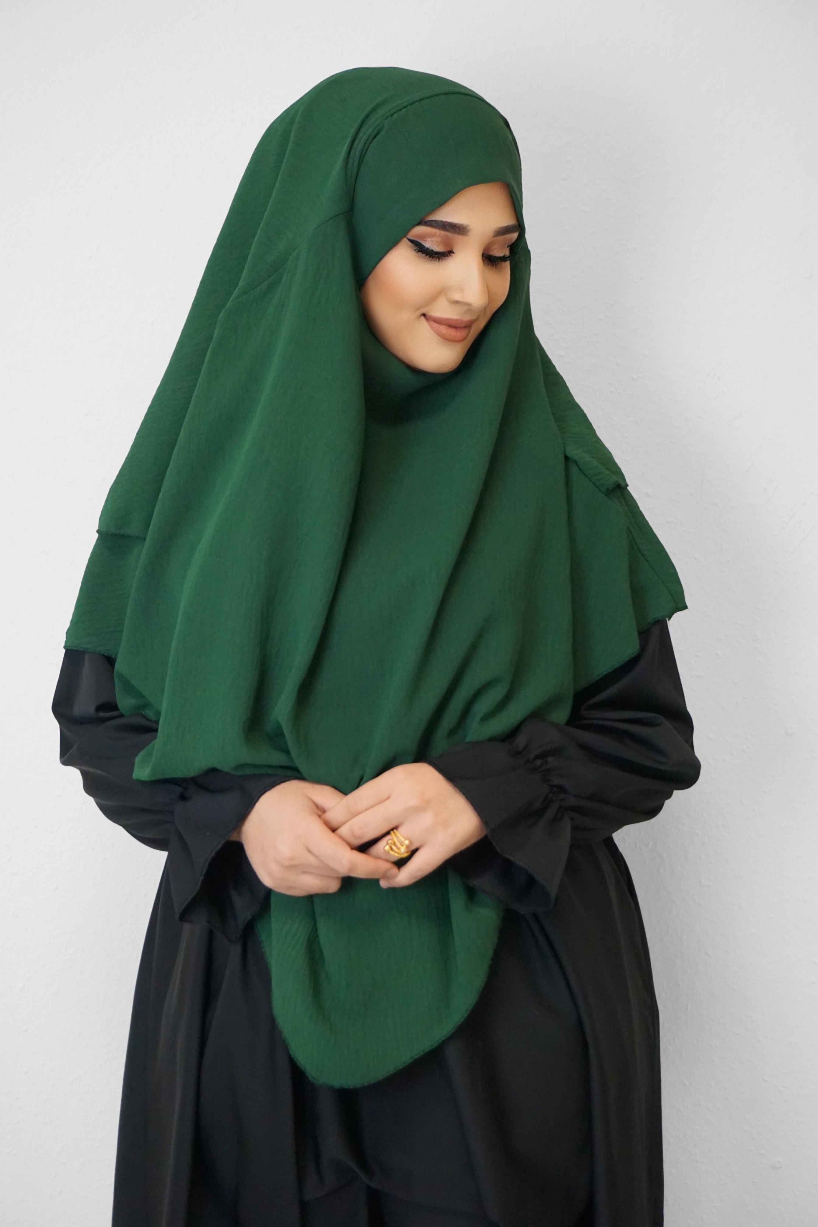 Jazz Khimar 2-lagig Smaragdgrün