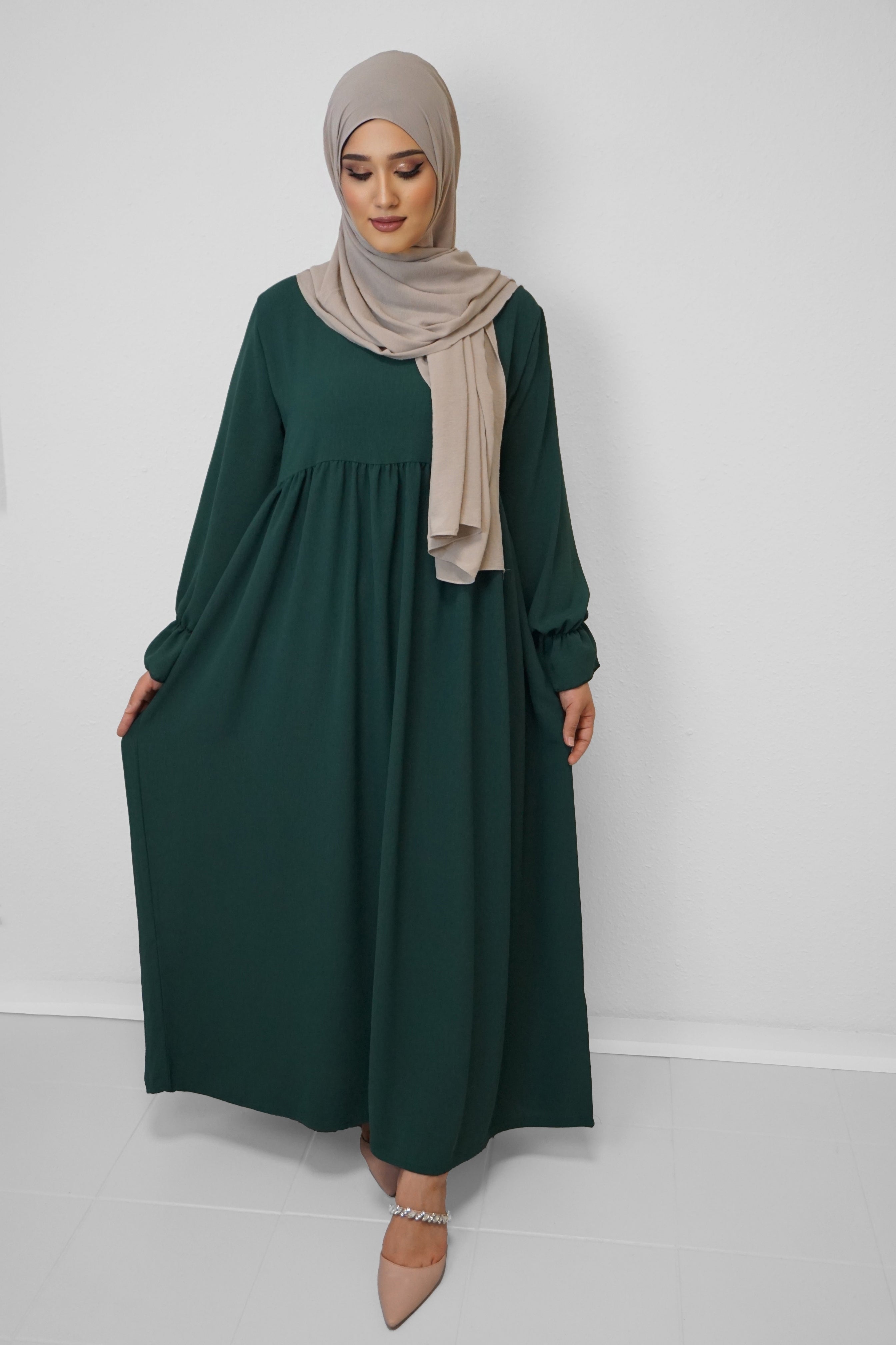 Jazz-Abaya Amna Dunkelgrün