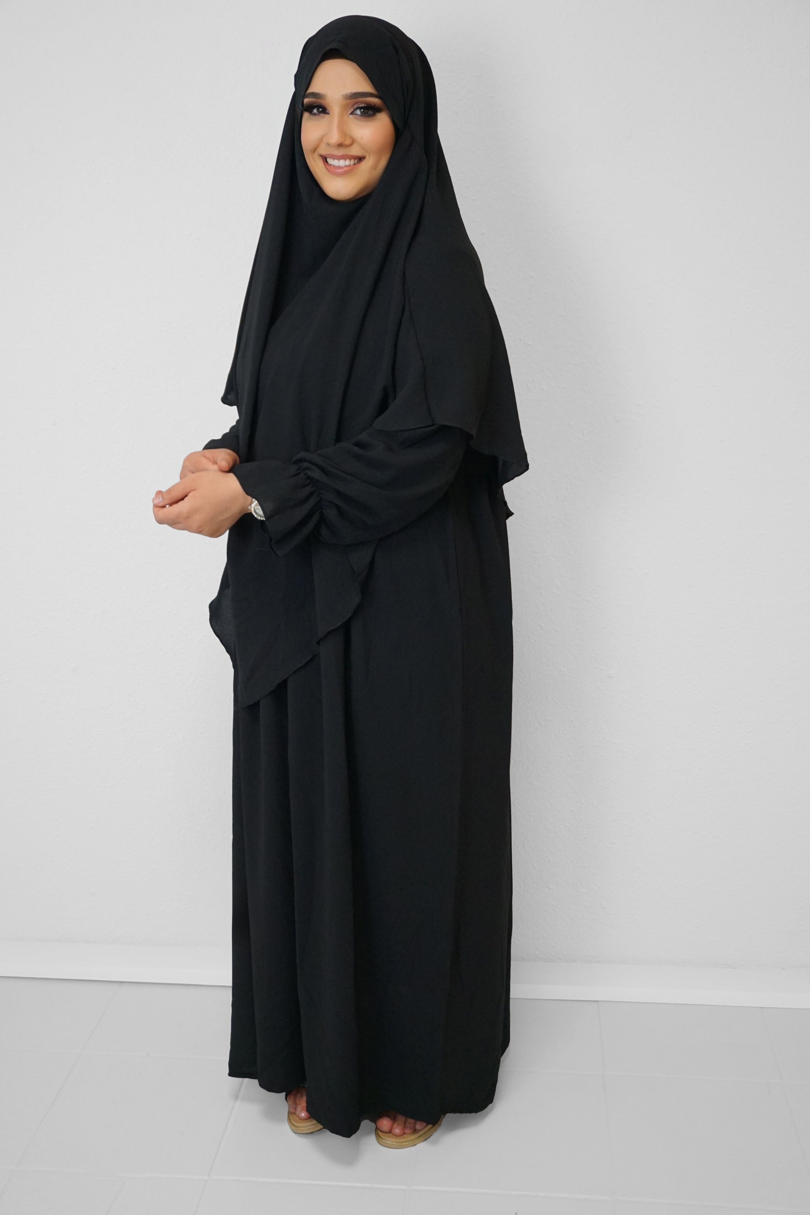 Jazz Khimar-Abaya Schwarz