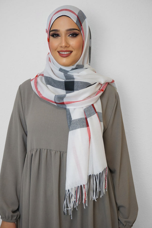 Baumwolle Hijab Aziza Weiss