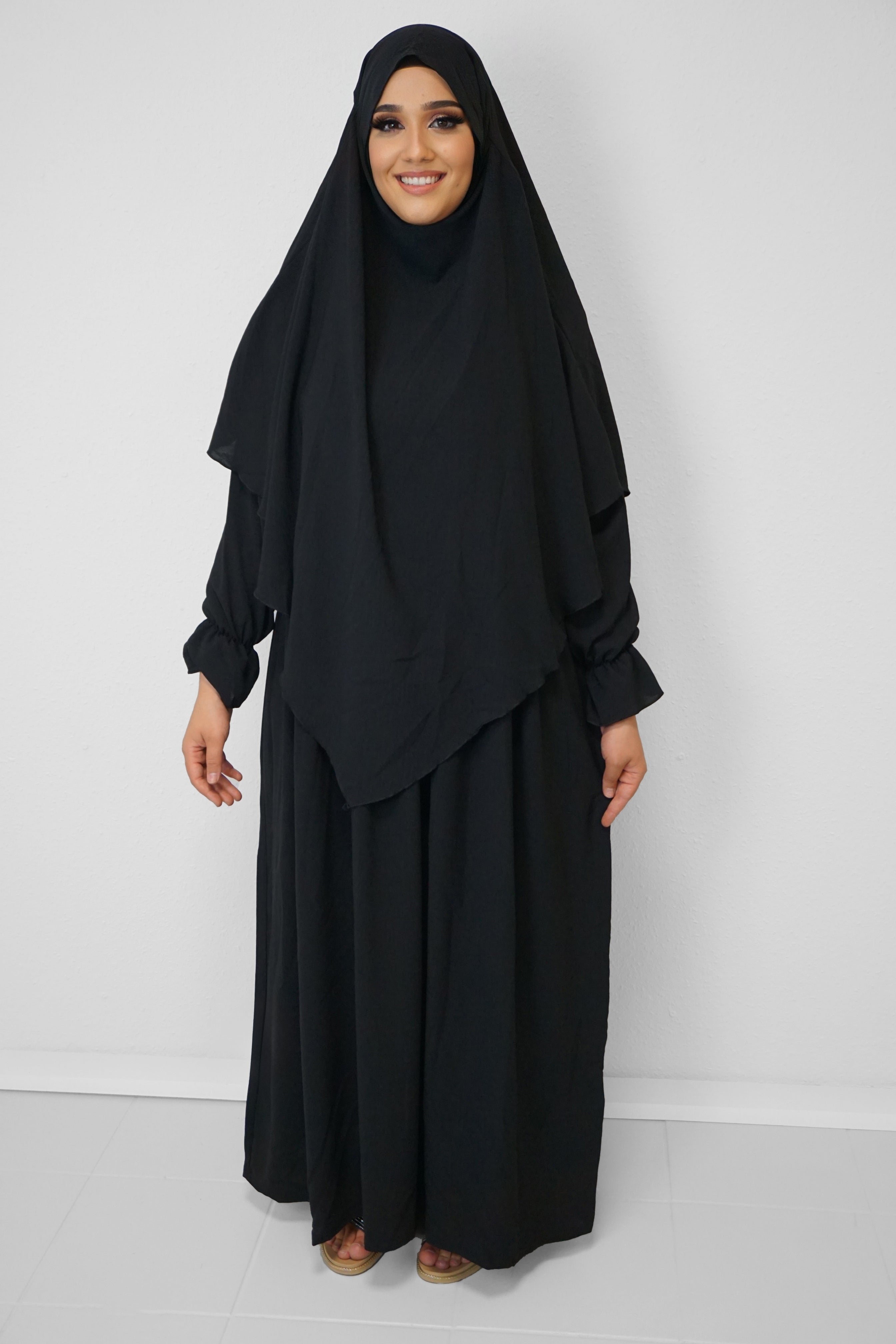 Jazz Khimar-Abaya Schwarz