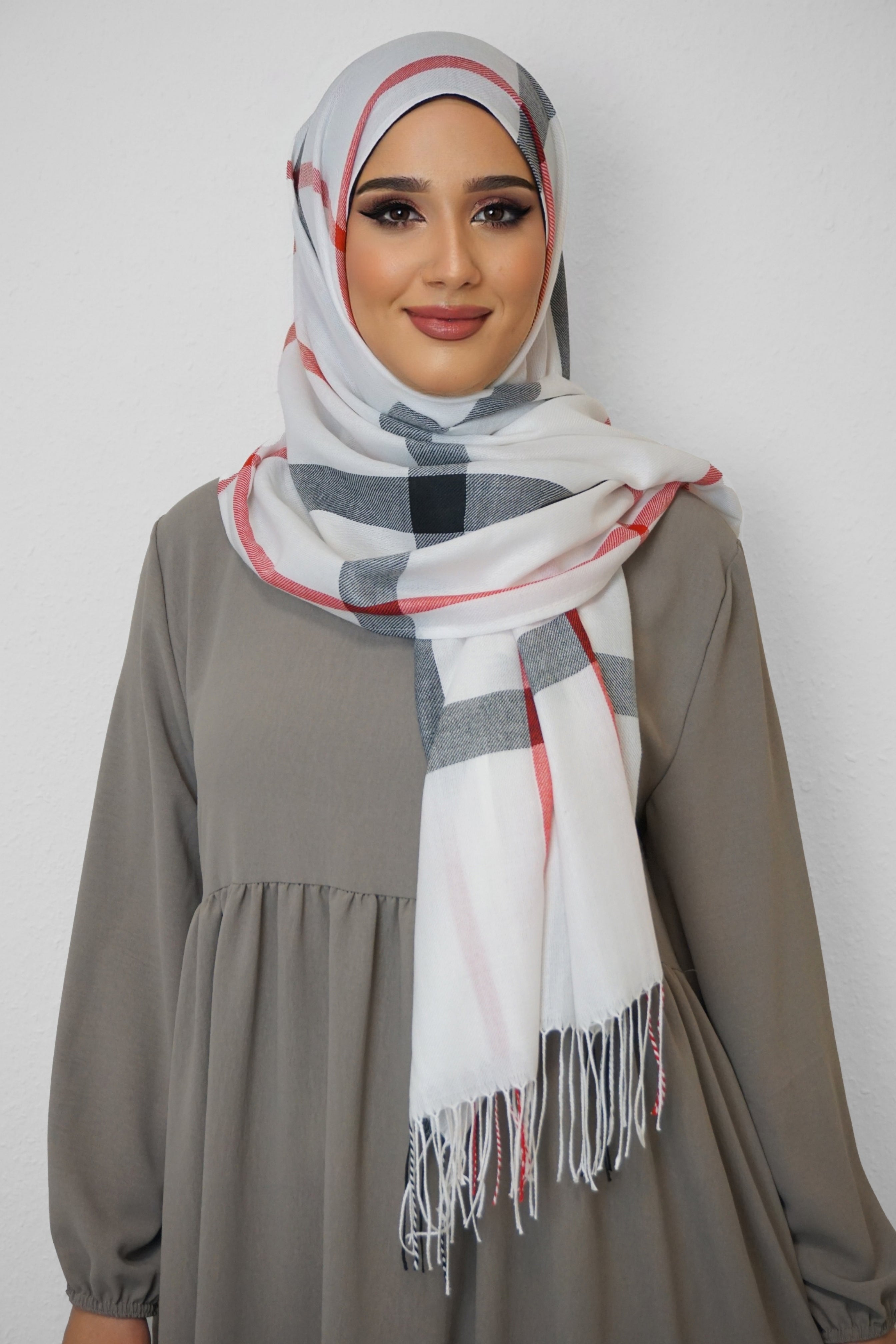 Baumwolle Hijab Aziza Weiss