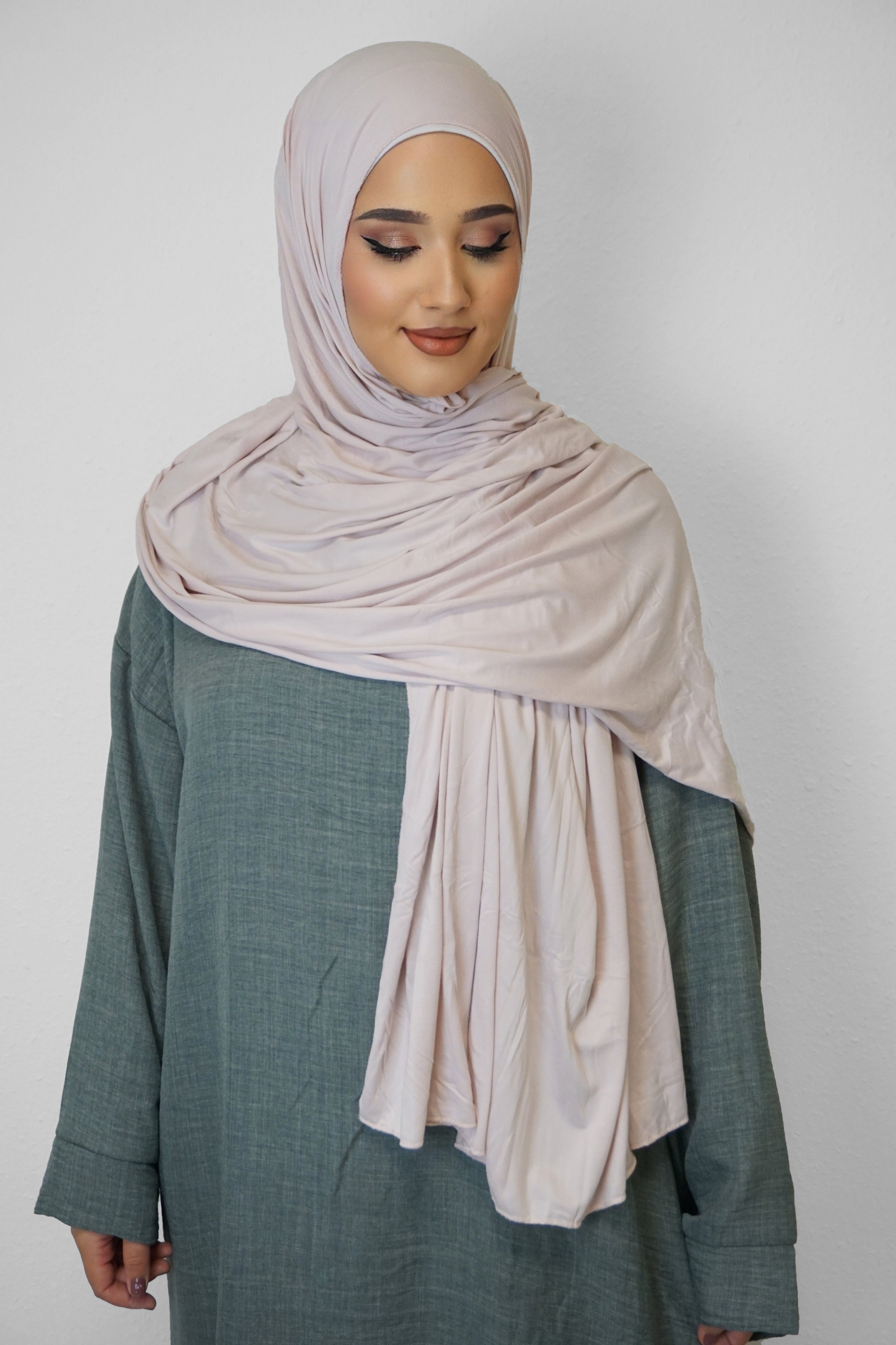 Jersey XL Hijab Weissrosa