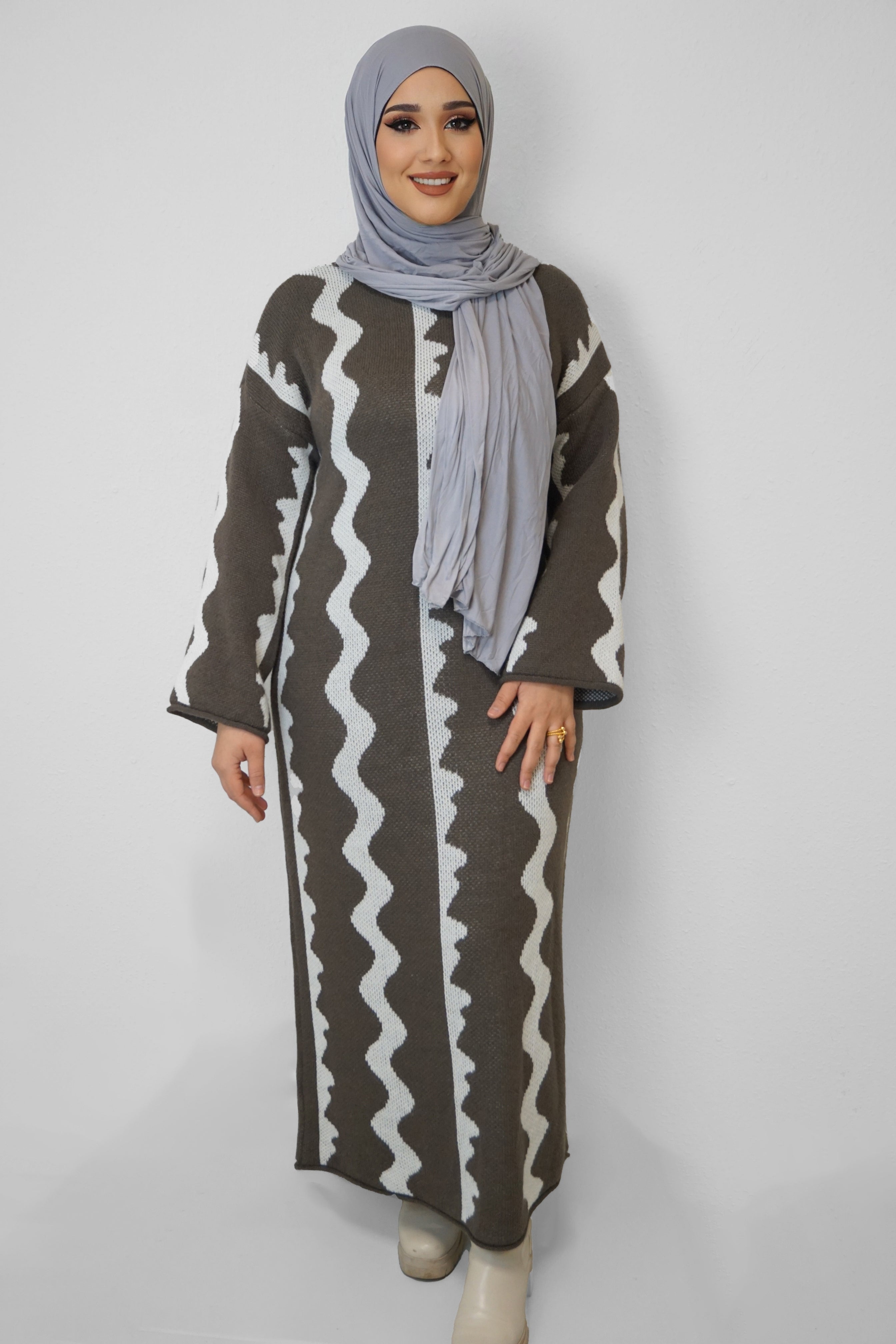 Maxi Strick-Kleid Zeynep Taupe