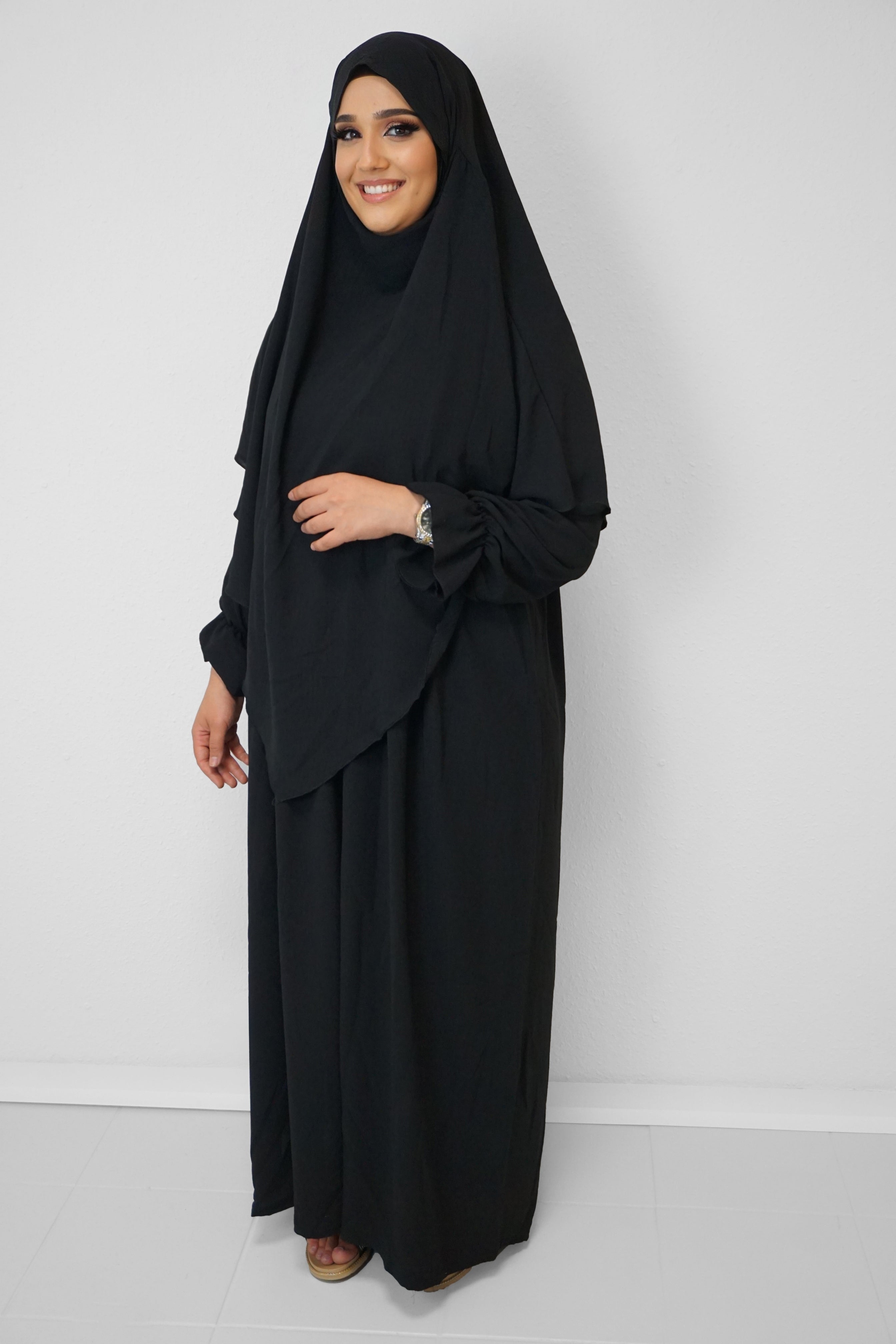 Jazz Khimar-Abaya Schwarz