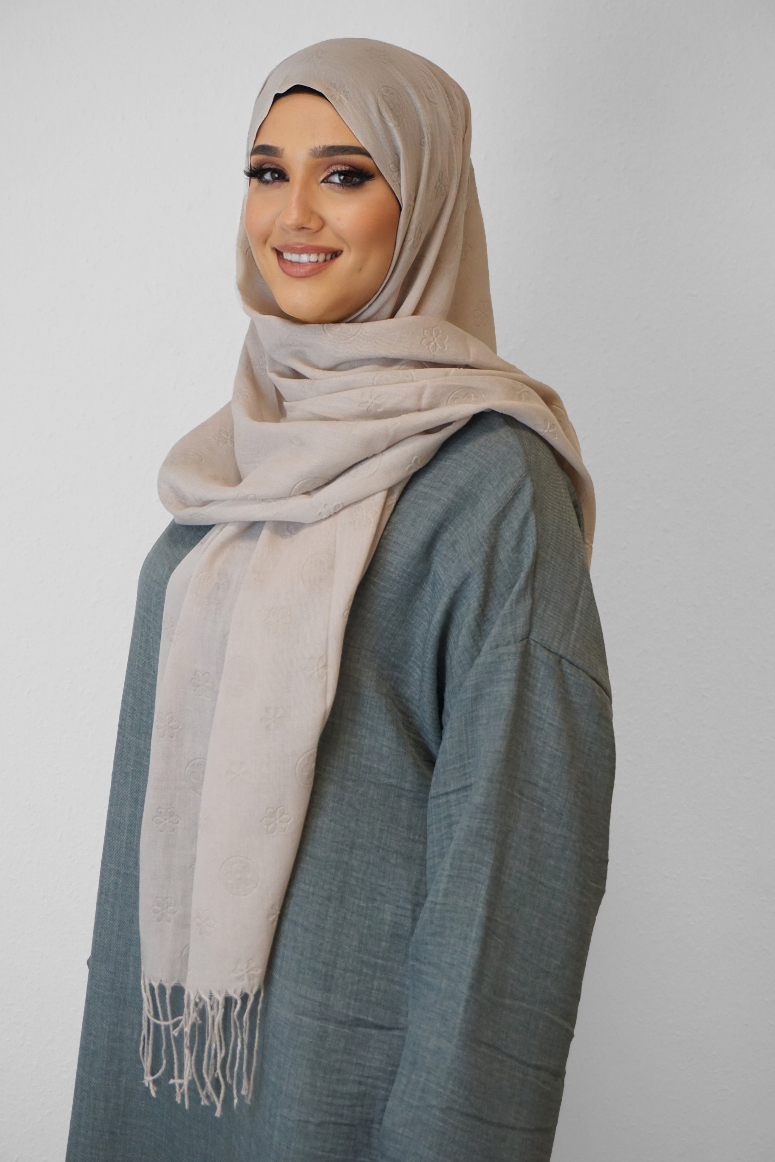 Baumwolle Hijab Zuhur Taupe