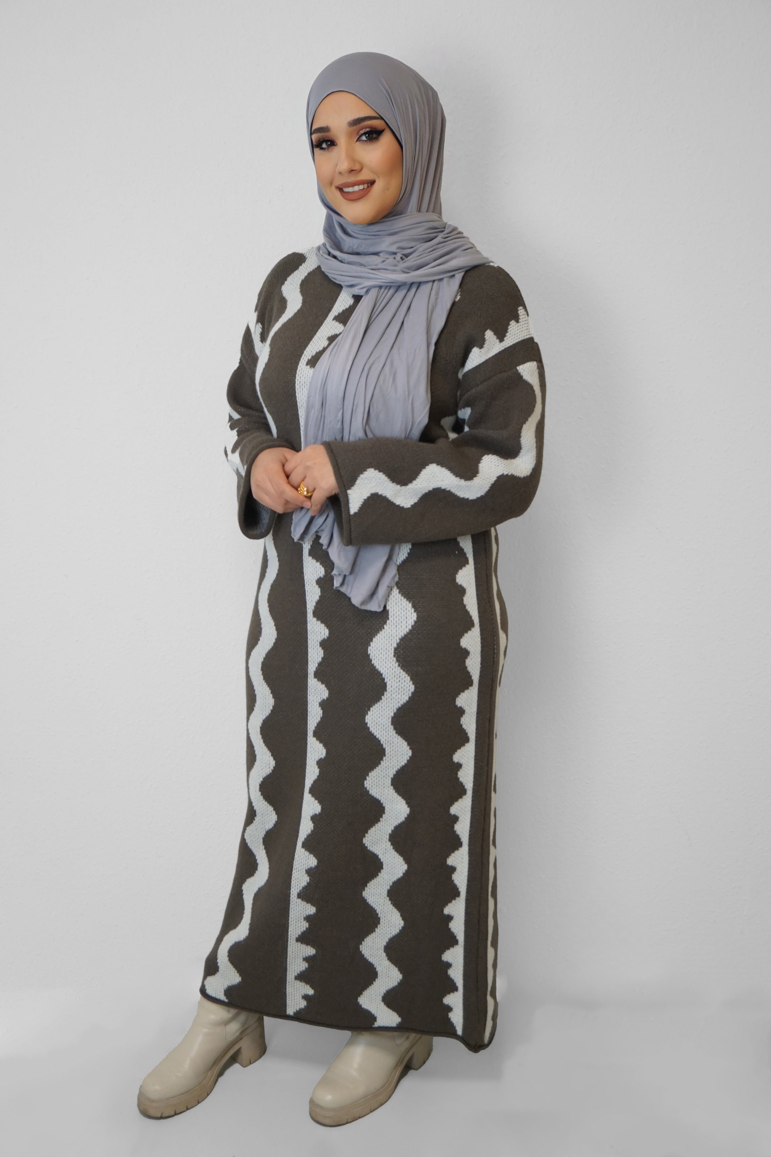 Maxi Strick-Kleid Zeynep Taupe