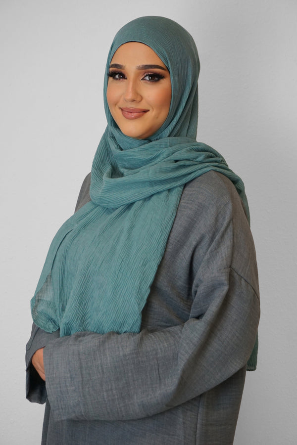 Baumwolle Crinkle-Hijab Mint