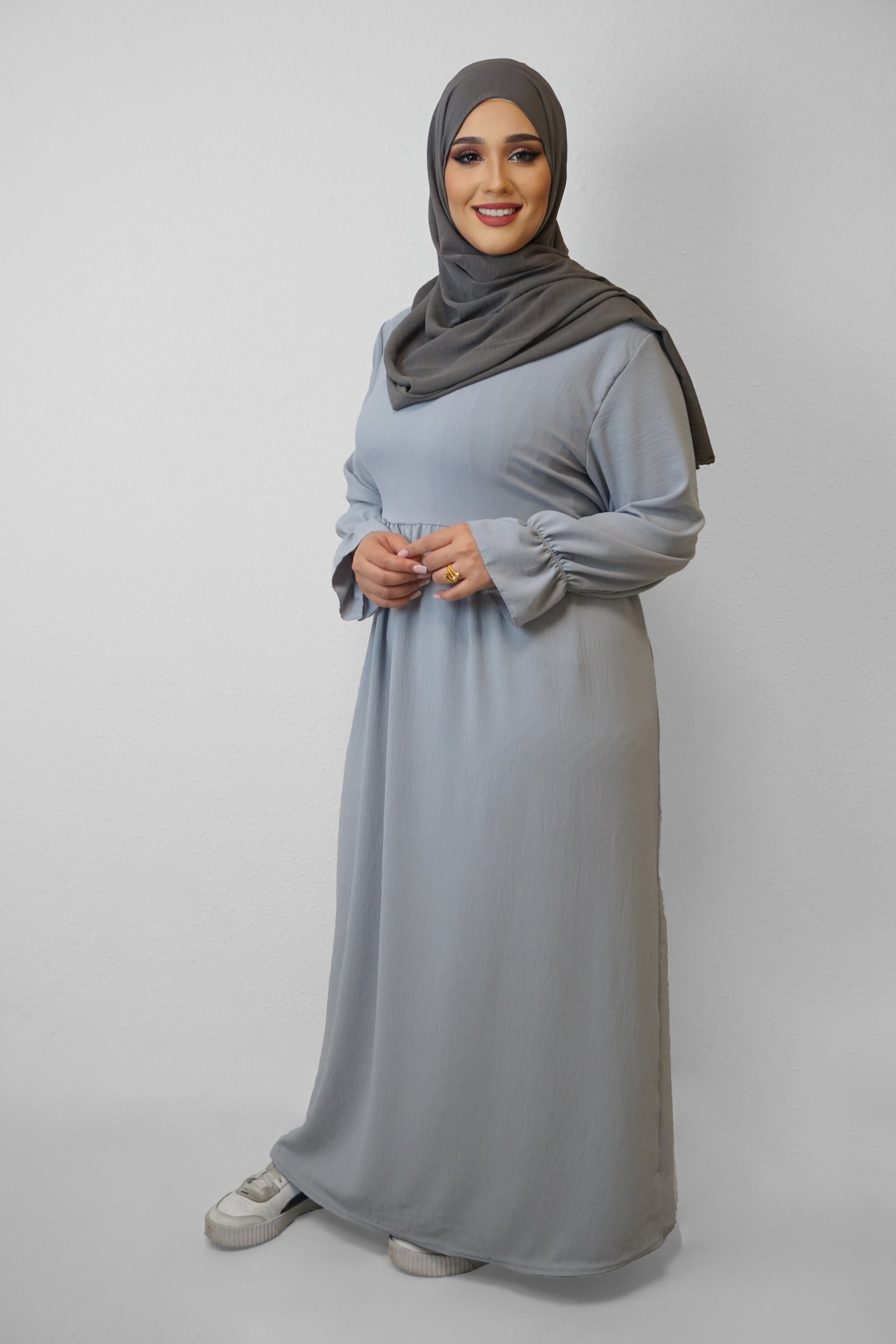 Jazz-Abaya Amna Hellgrau