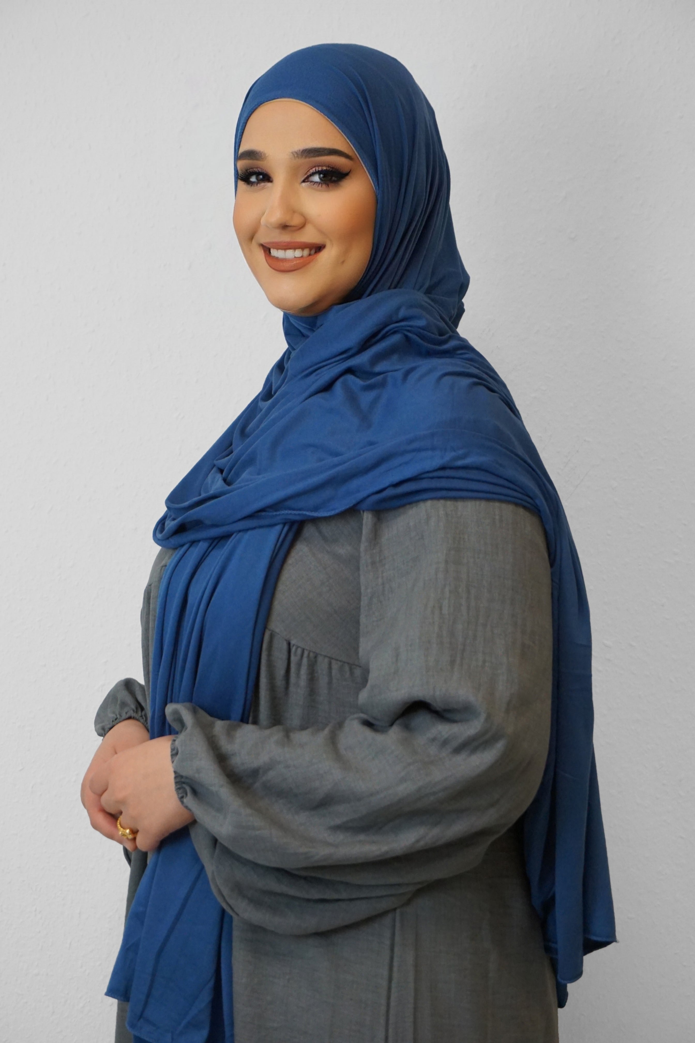 Jersey XL Hijab Jeansblau