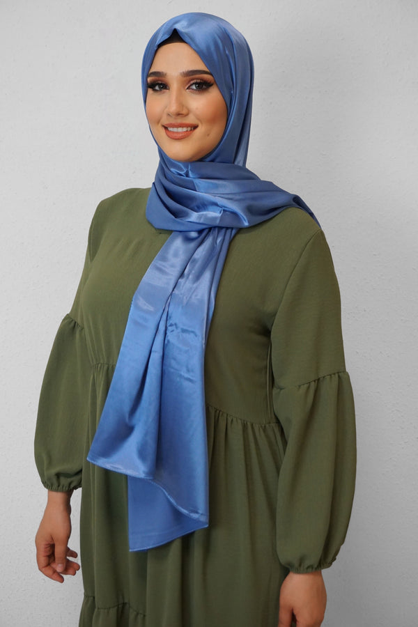 Satin Classic Hijab Jeansblau