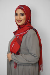 Baumwolle Hijab Aziza Rot