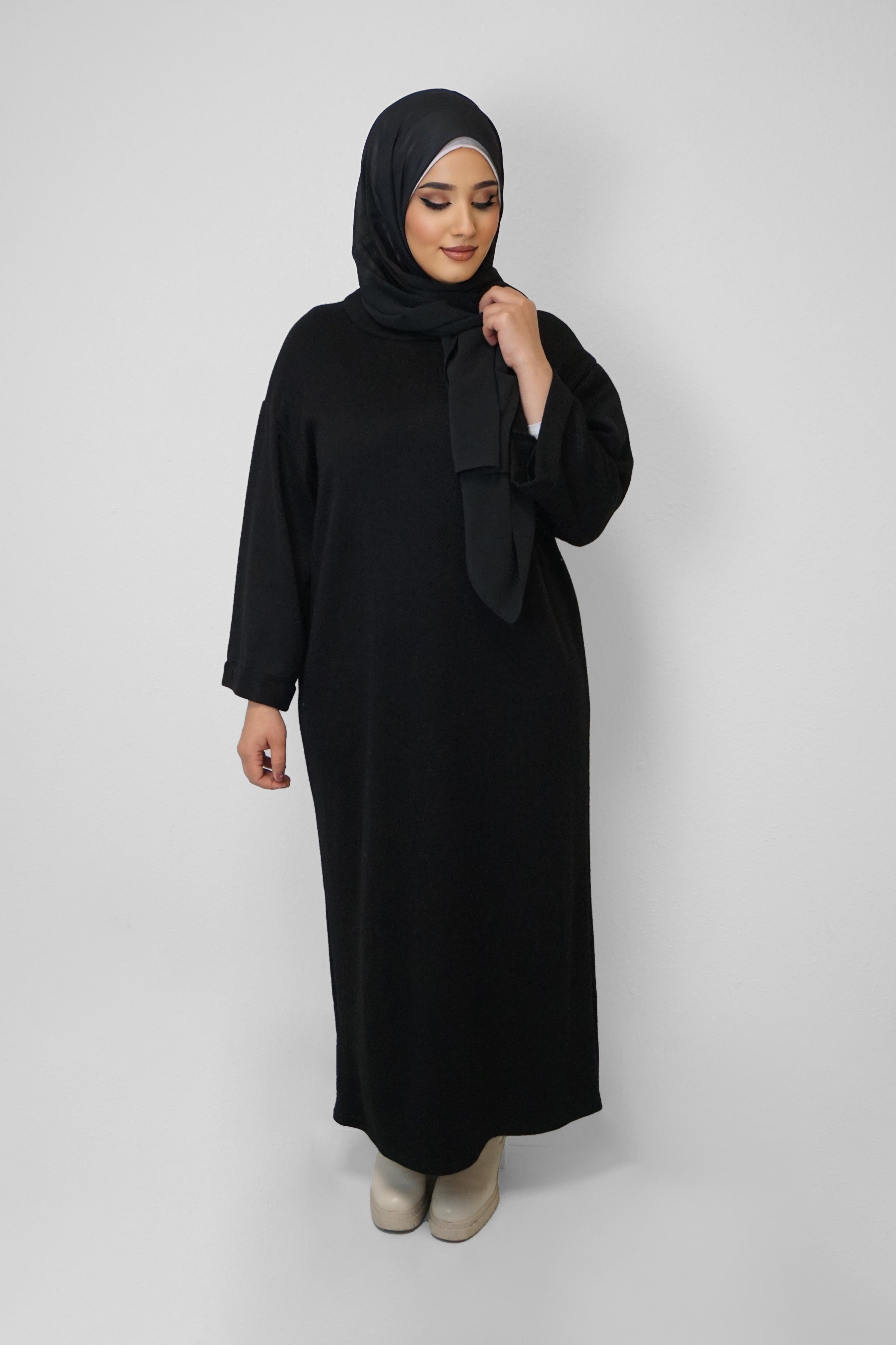 Maxi Strick-Kleid Nour Schwarz